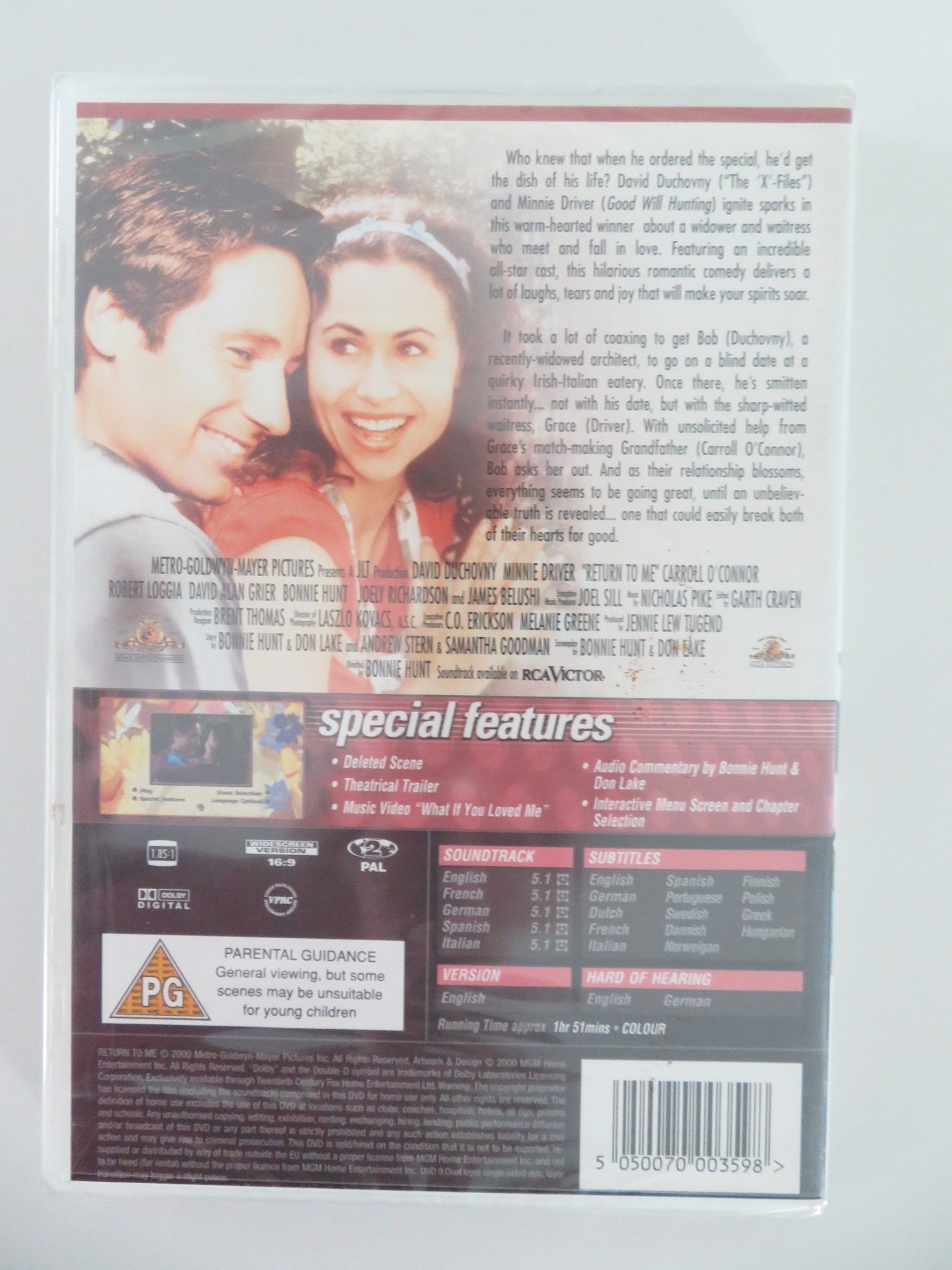 RETURN TO ME (DVD) DAVID DUCHOVNY MINNIE DRIVER 2000 REGION 2 - Rendezvous Cinema