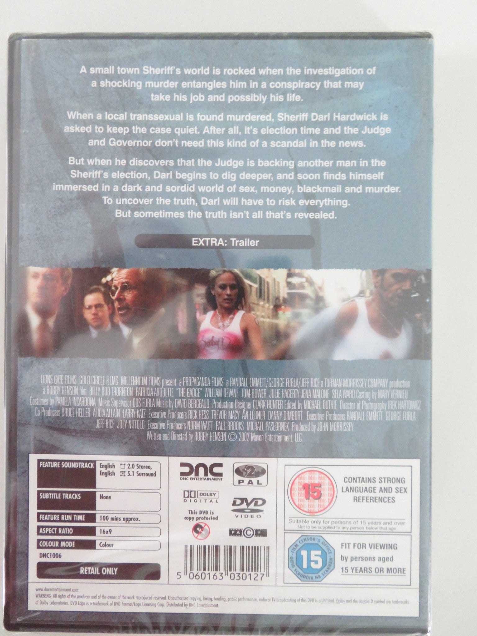 THE BADGE (DVD) BILLY BOB THORNTON PATRICIA ARQUETTE 2002 REGION 2 - Rendezvous Cinema