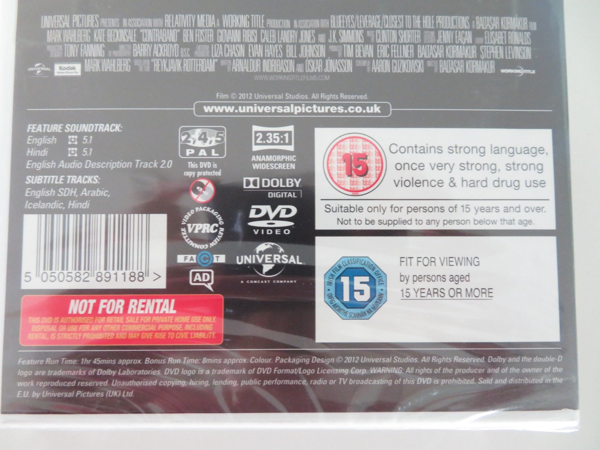 CONTRABAND (DVD) MARK WAHLBERG KATE BECKINSALE 2012 REGION 2 - Rendezvous Cinema