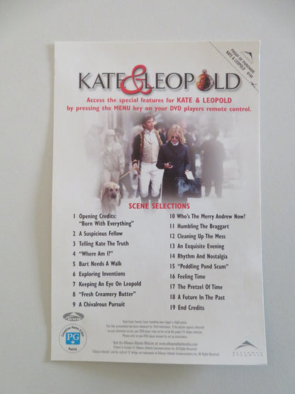 KATE & LEOPOLD (DVD) MEG RYAN HUGH JACKMAN 2001 REGION 1