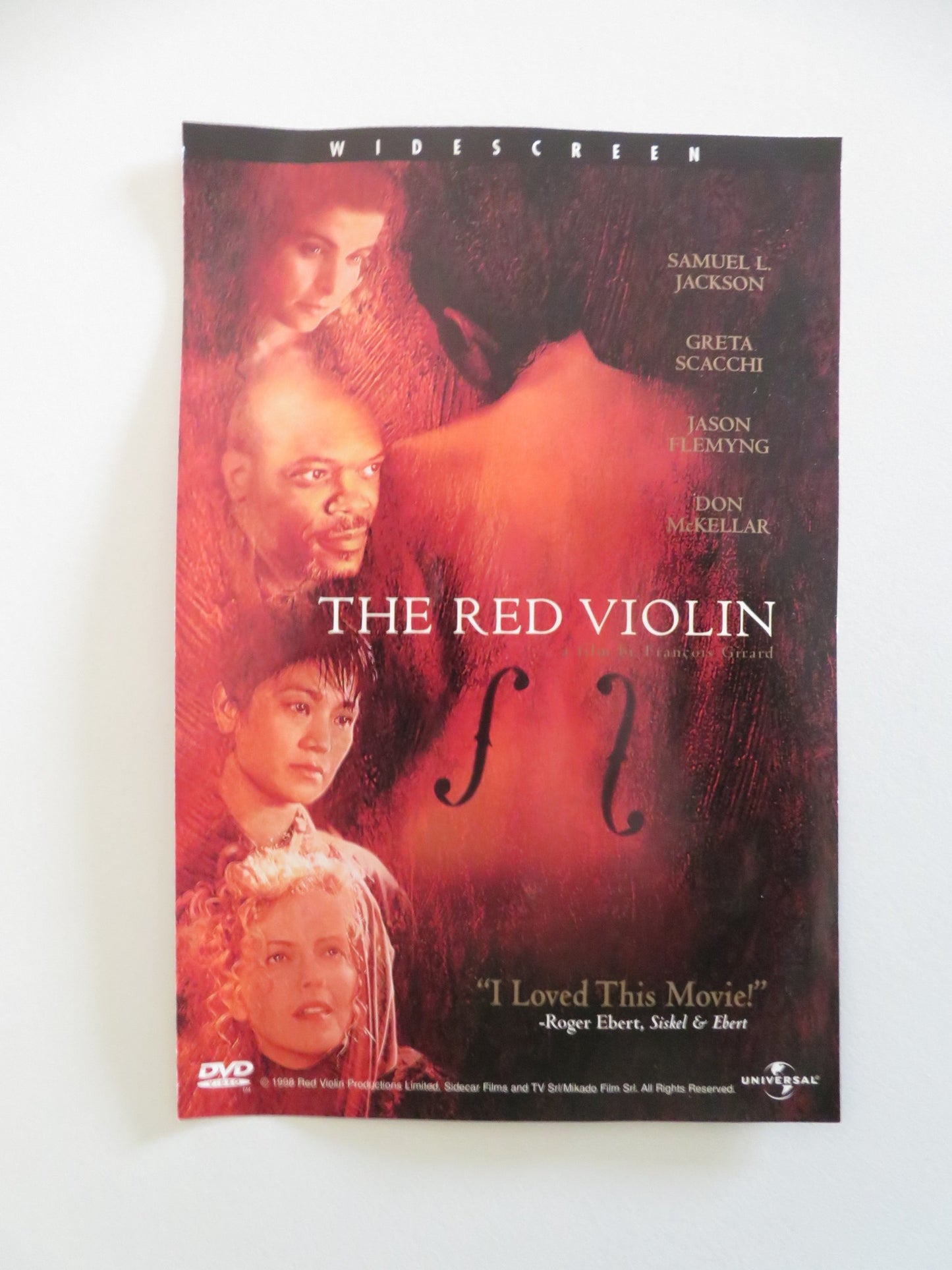 THE RED VIOLIN (DVD) SAMUEL L. JACKSON GRETA SCACCHI 1998 REGION 1