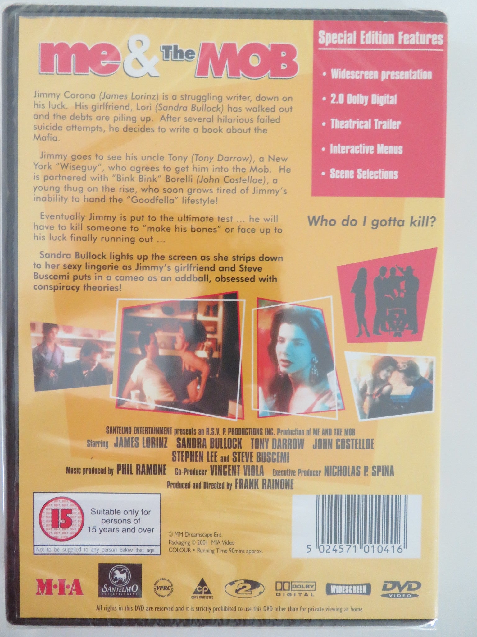 ME AND THE MOB (DVD) SANDRA BULLOCK STEVE BUSCEMI 1994 REGION 2 - Rendezvous Cinema