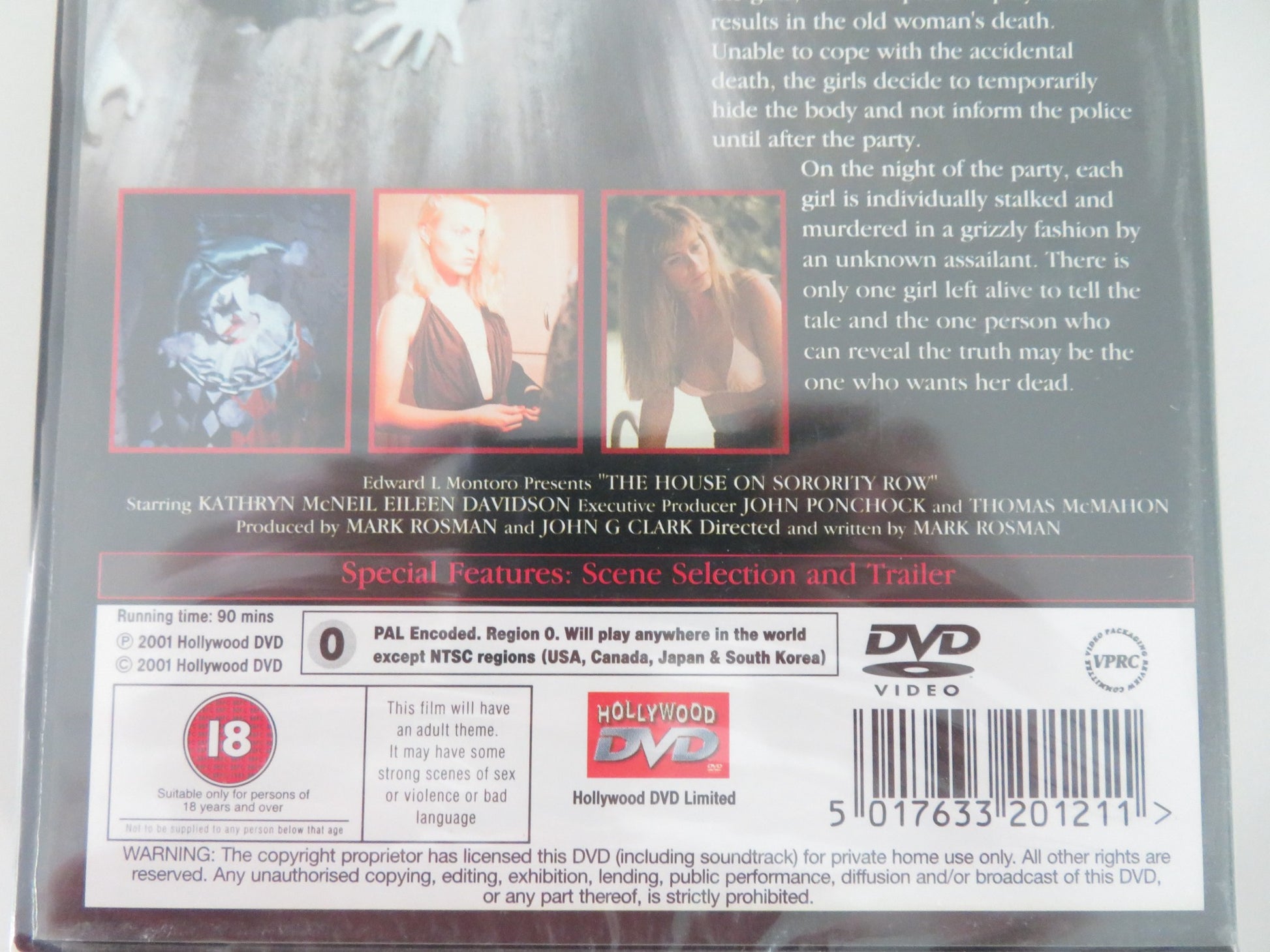THE HOUSE ON SORORITY ROW -B (DVD) KATHRYN MCNEIL EILEEN DAVIDSON 1982 REGION 0 - Rendezvous Cinema