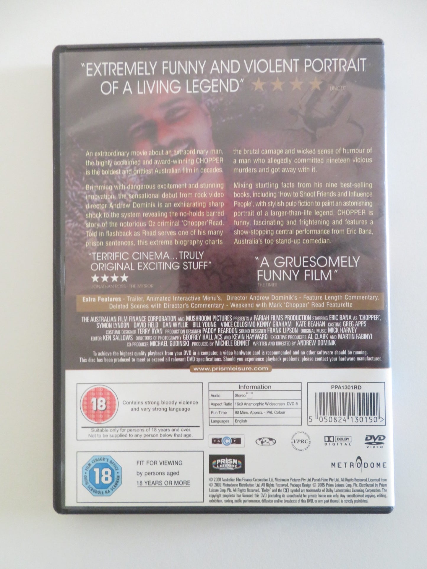 CHOPPER (DVD) ERIC BANA VINCE COLOSIMO 2000 REGION 2