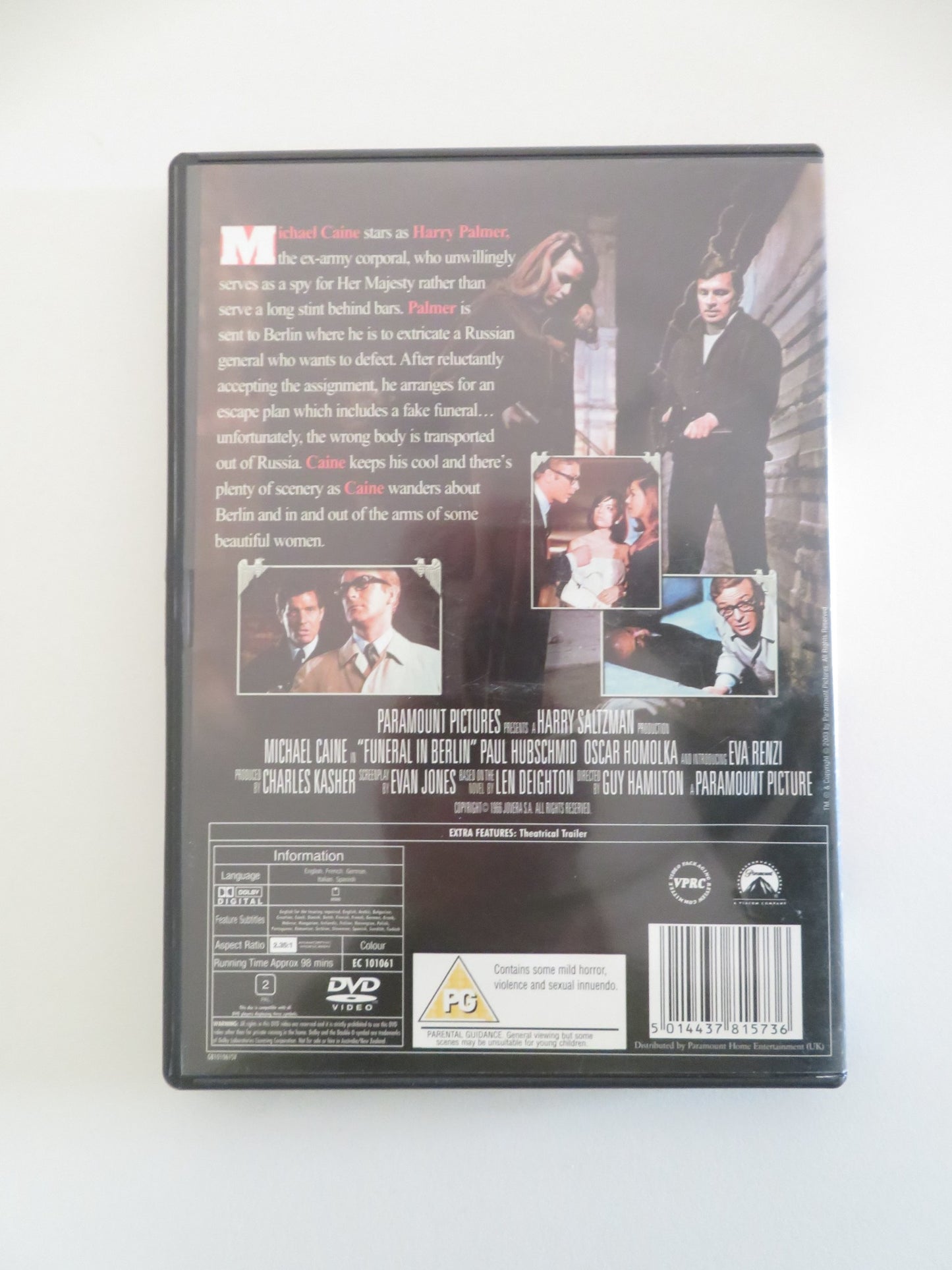 FUNERAL IN BERLIN (DVD) MICHAEL CAINE PAUL HUBSCHMID 1966 REGION 2