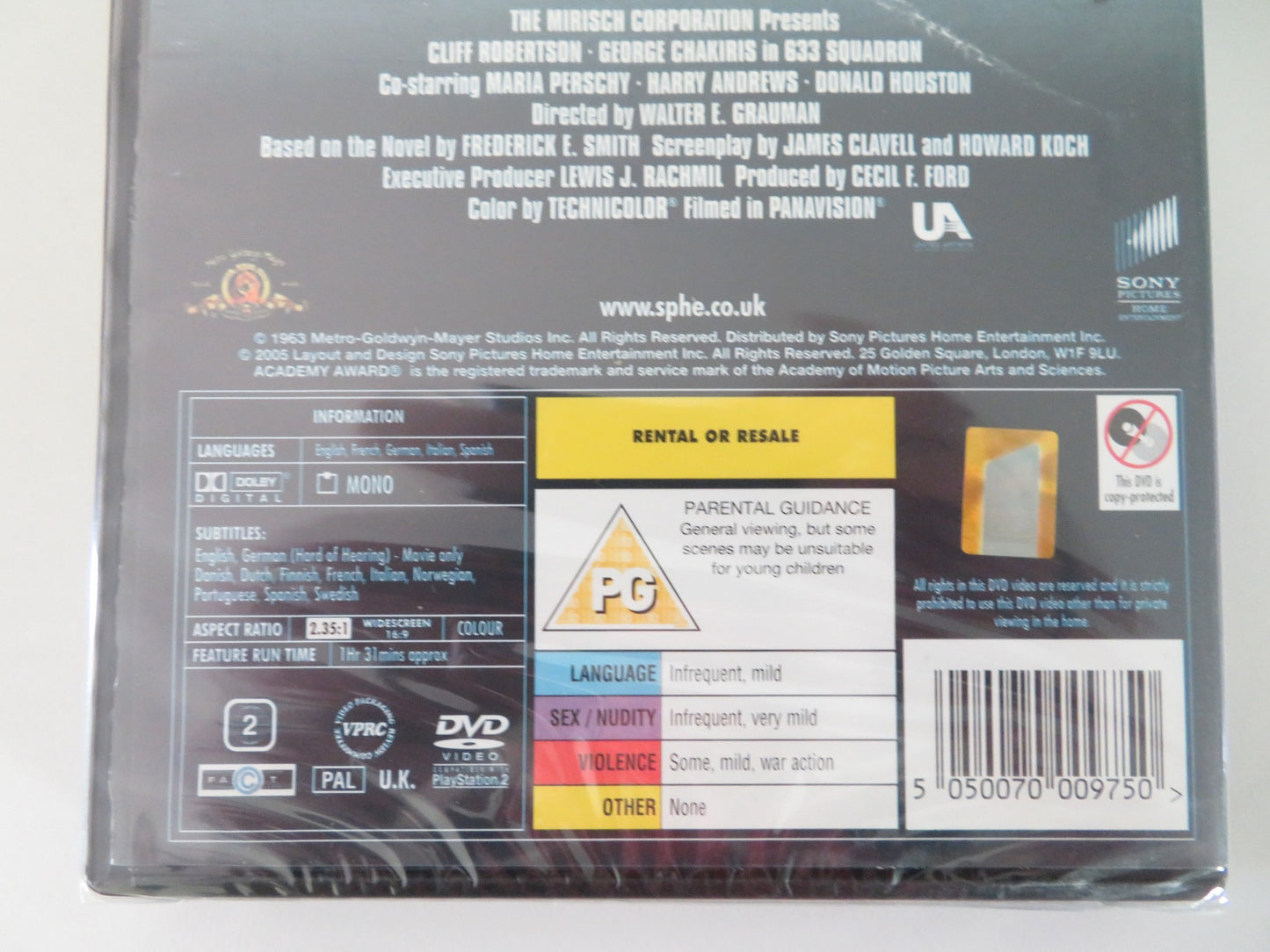 633 SQUADRON (DVD) CLIFF ROBERTSON GEORGE CHAKIRIS 1964 REGION 2 - Rendezvous Cinema