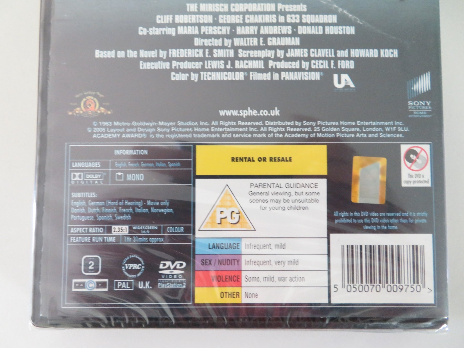 633 SQUADRON (DVD) CLIFF ROBERTSON GEORGE CHAKIRIS 1964 REGION 2 - Rendezvous Cinema