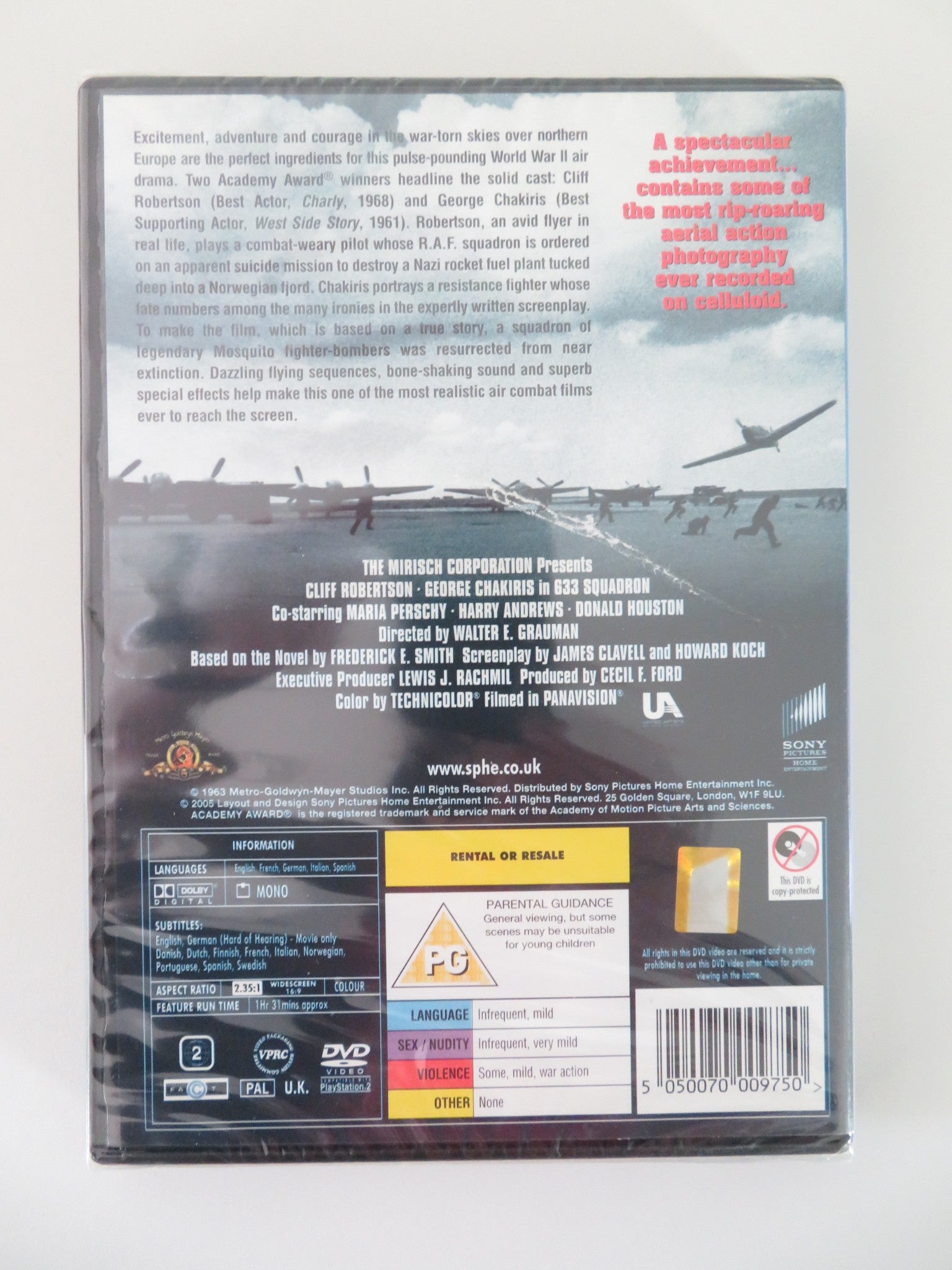 633 SQUADRON (DVD) CLIFF ROBERTSON GEORGE CHAKIRIS 1964 REGION 2 - Rendezvous Cinema