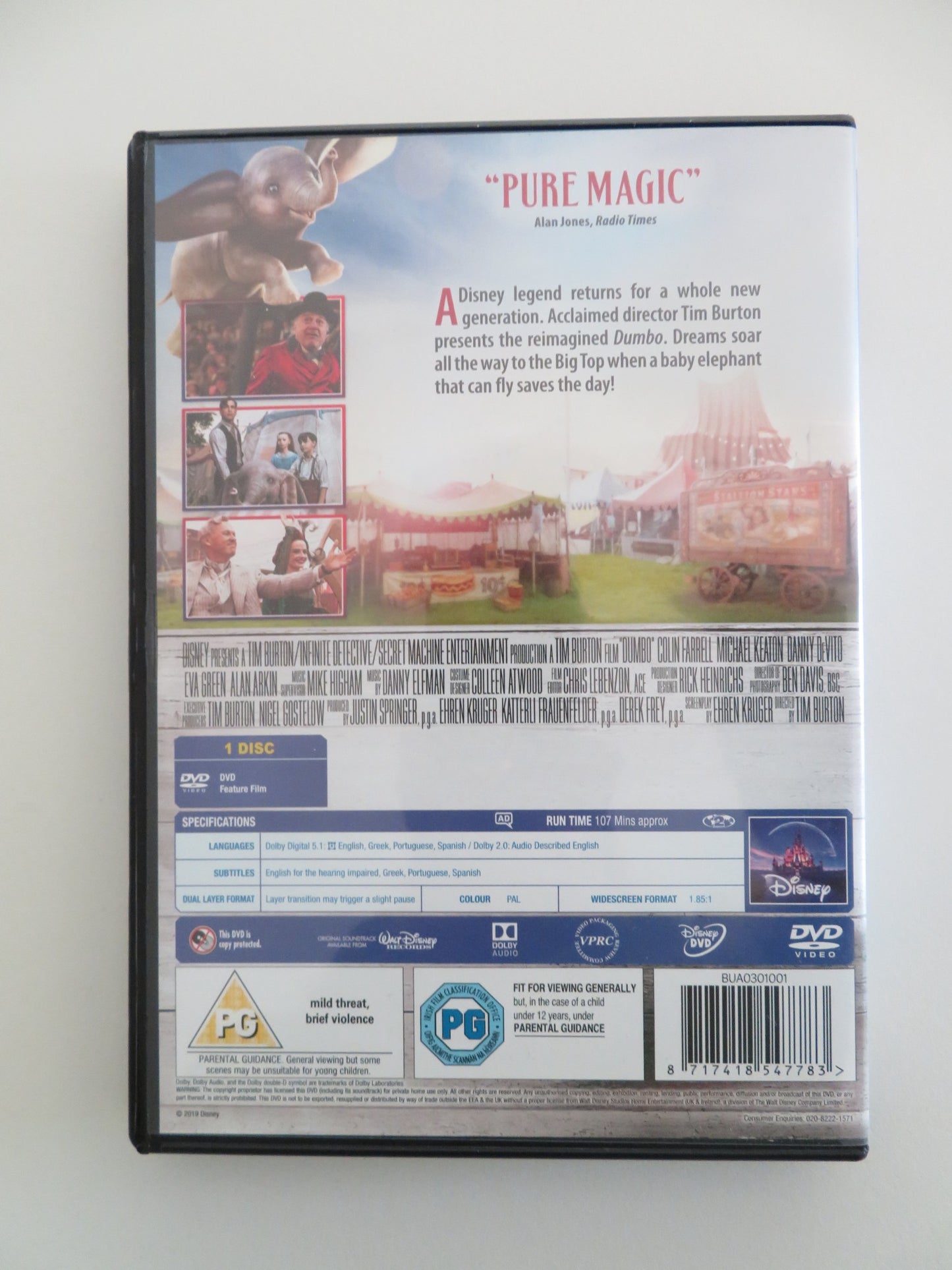 DUMBO (DVD) DISNEY COLIN FARRELL DANNY DEVITO MICHAEL KEATON 2019 REGION 2