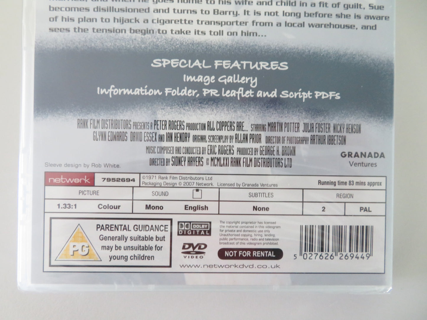 ALL COPPERS ARE (DVD) MARTIN POTTER 1972 REGION 2 - Rendezvous Cinema