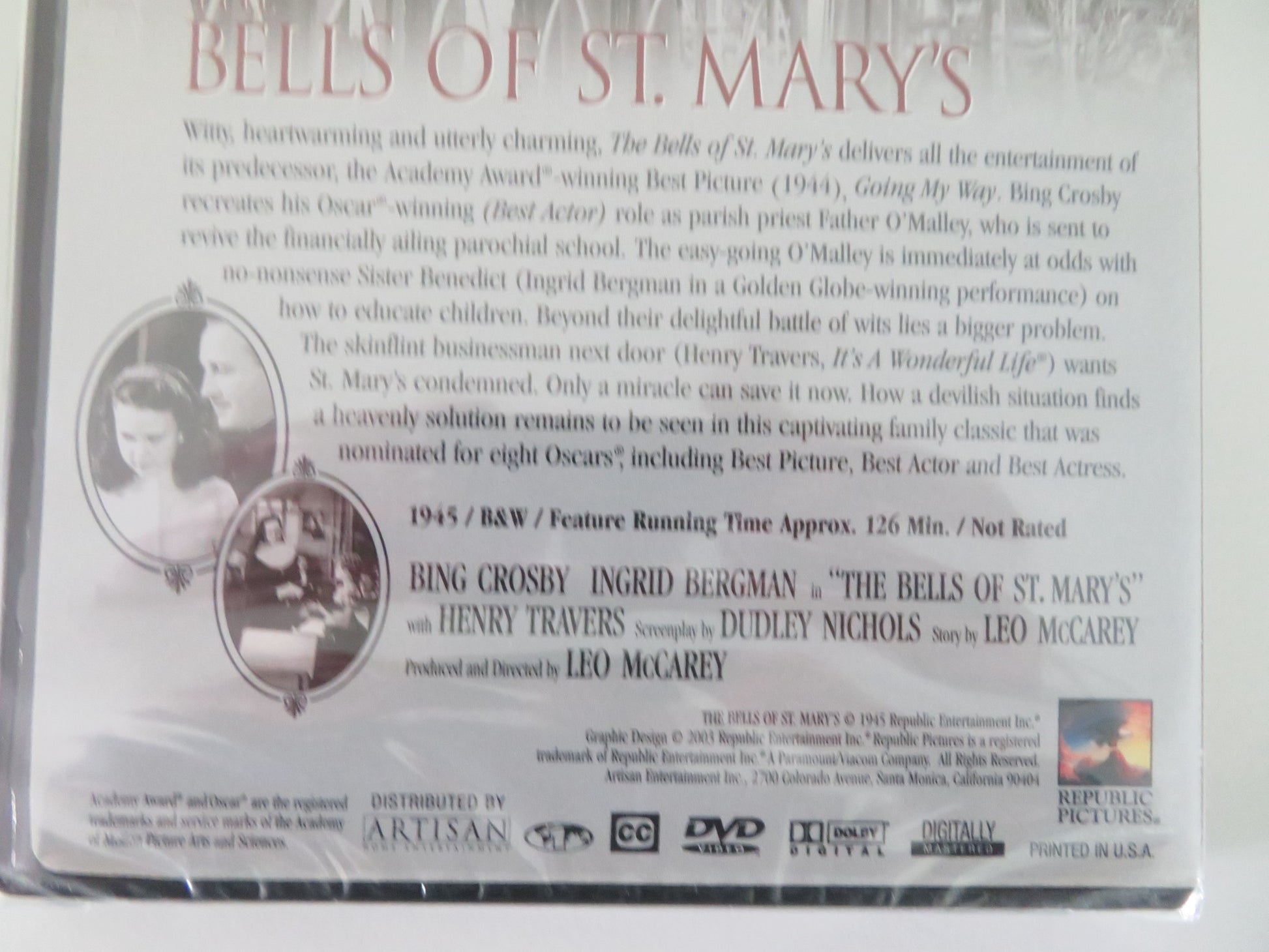 THE BELLS OF ST MARY'S (DVD) BING CROSBY INGRID BERGMAN 1945 REGION 1 - Rendezvous Cinema