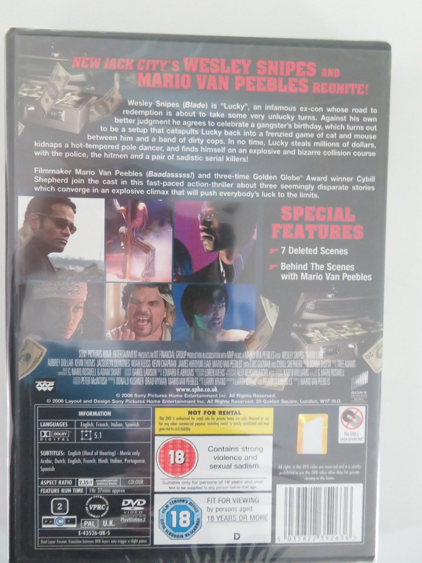 HARD LUCK (DVD) WESLEY SNIPES CYBIL SHEPHERD 2006 REGION 2 - Rendezvous Cinema