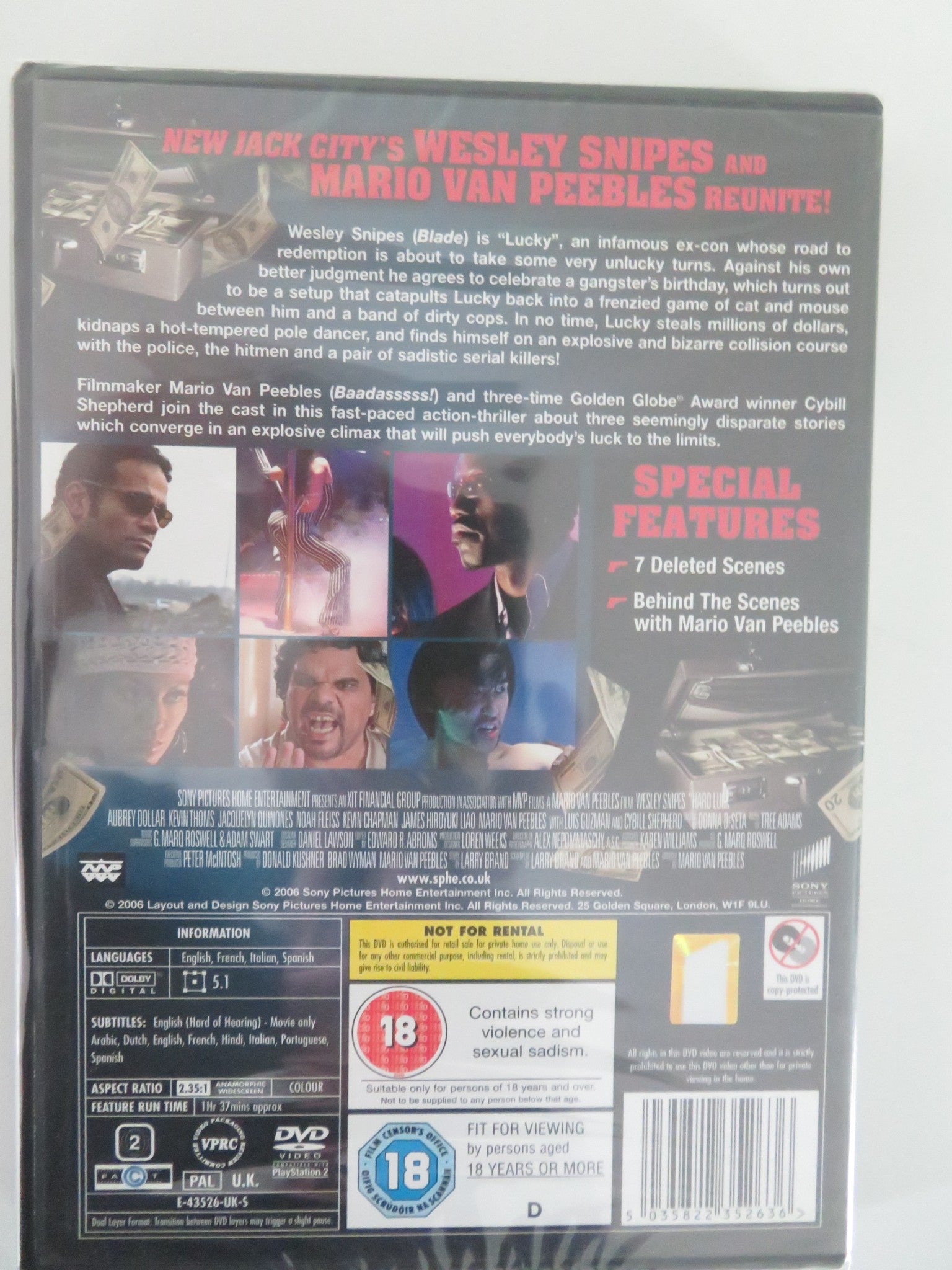 HARD LUCK (DVD) WESLEY SNIPES CYBIL SHEPHERD 2006 REGION 2 - Rendezvous Cinema