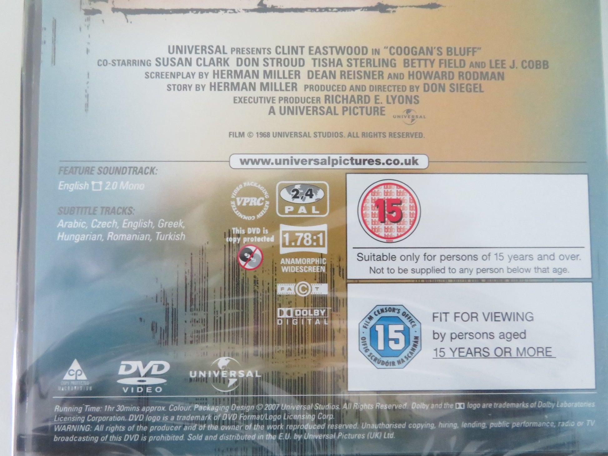 COOGAN'S BLUFF - B (DVD) CLINT EASTWOOD LEE J. COBB 1968 REGION 2 - Rendezvous Cinema