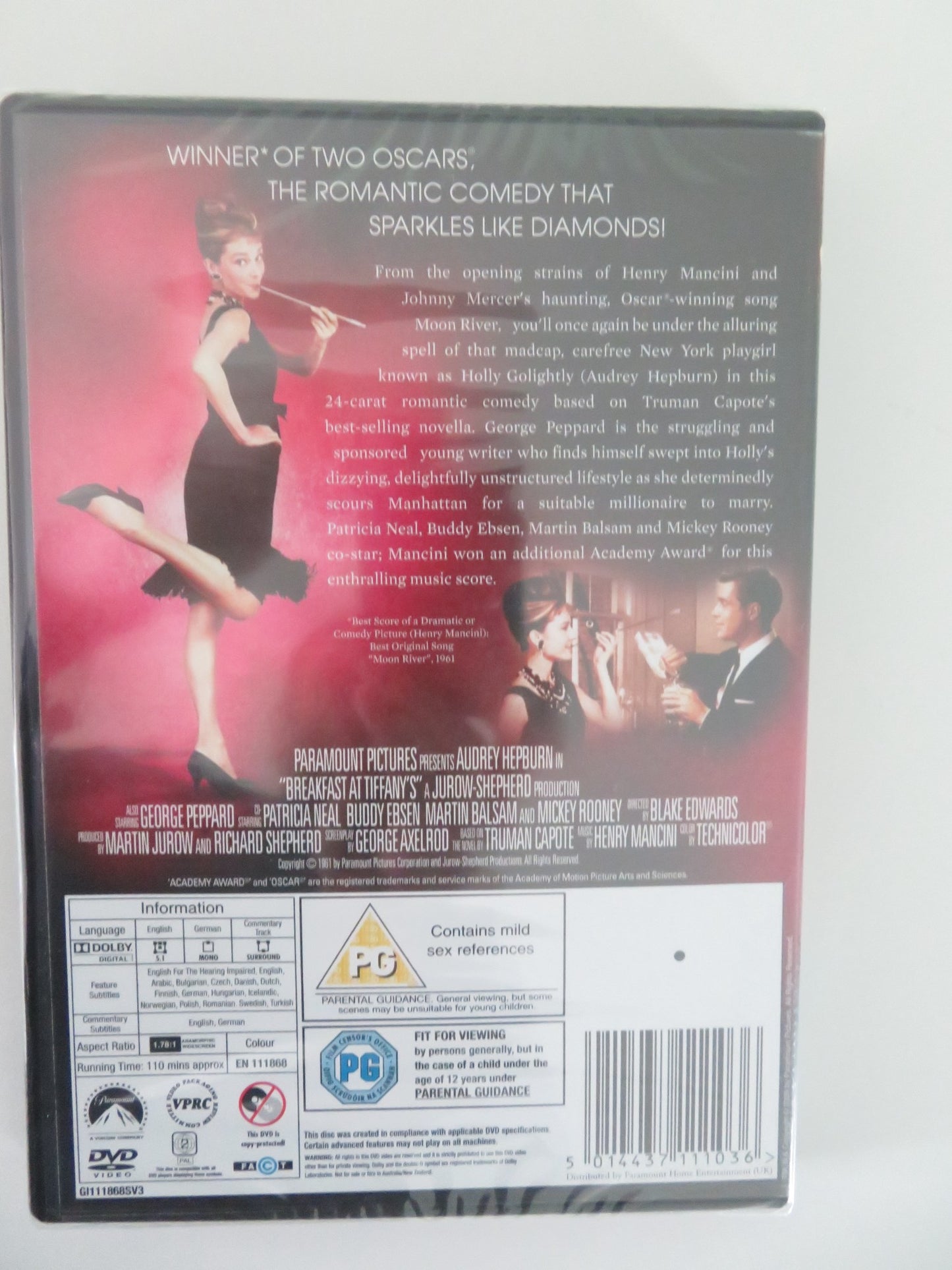 BREAKFAST AT TIFFANY'S - C (DVD) AUDREY HEPBURN GEORGE PEPPARD 1961 REGION 2 - Rendezvous Cinema
