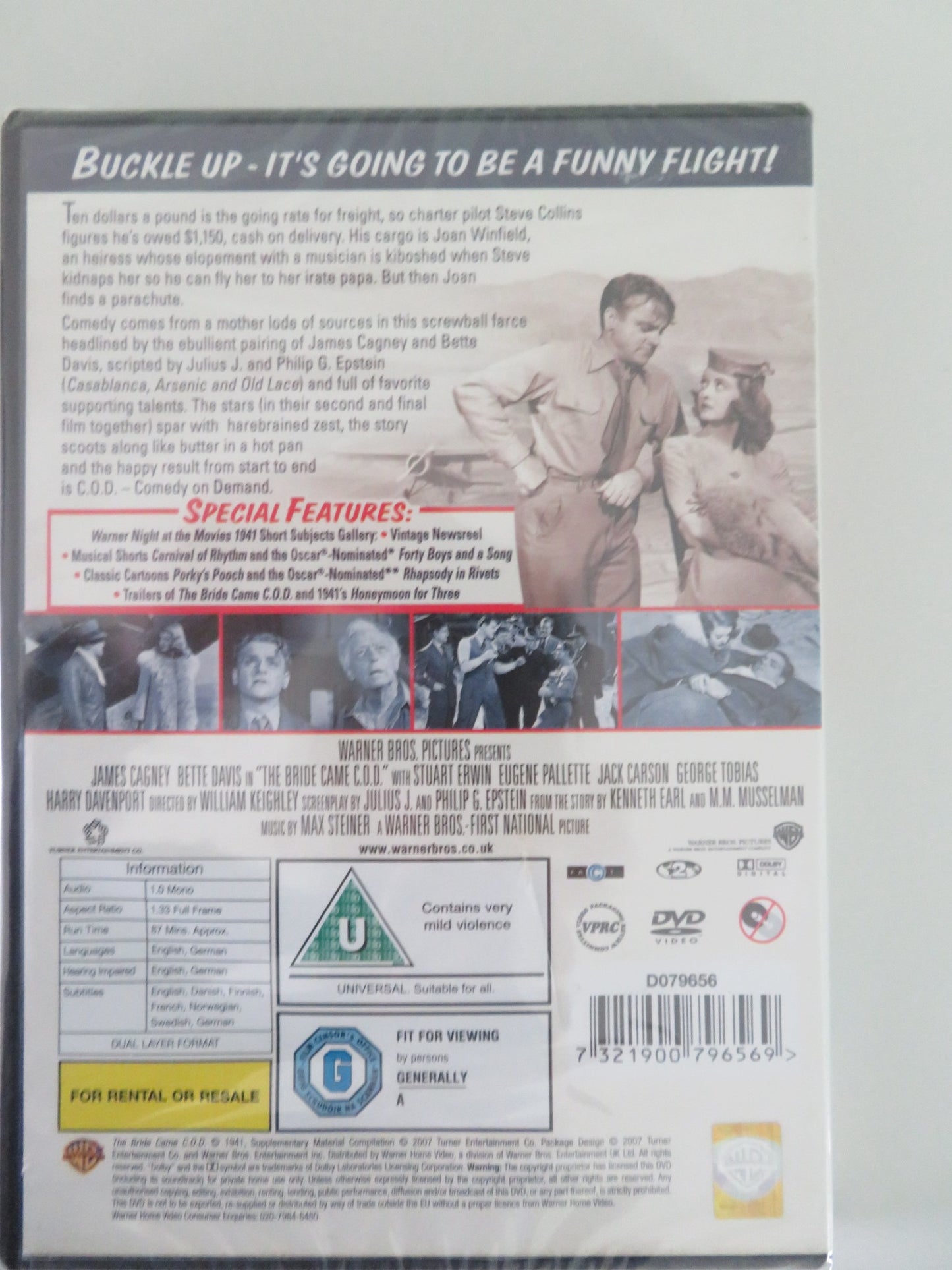 THE BRIDE CAME C.O.D. (DVD) JAMES CAGNEY BETTE DAVIS 1941 REGION 2 - Rendezvous Cinema