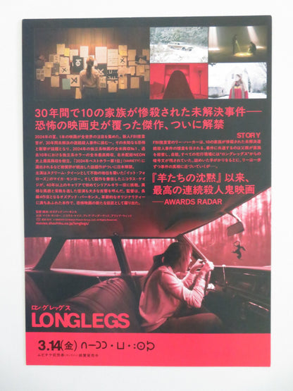 LONGLEGS - B JAPANESE CHIRASHI (B5) POSTER NICOLAS CAGE MAIKA MONROE 2024 - Rendezvous Cinema