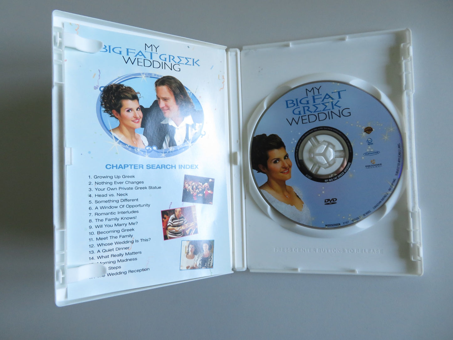 MY BIG FAT GREEK WEDDING (DVD) NIA VARDALOS JOHN CORBETT 2002 REGION 1