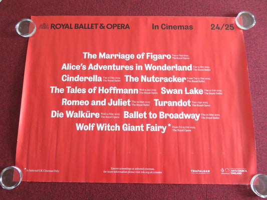 Royal Ballet & Opera In Cinemas 24/25 UK Quad Rolled Poster Cinderella 2025