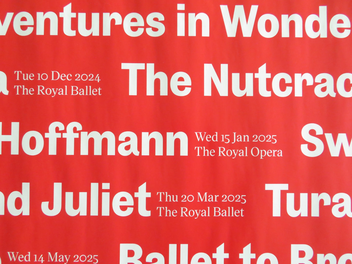 Royal Ballet & Opera In Cinemas 24/25 UK Quad Rolled Poster Cinderella 2025