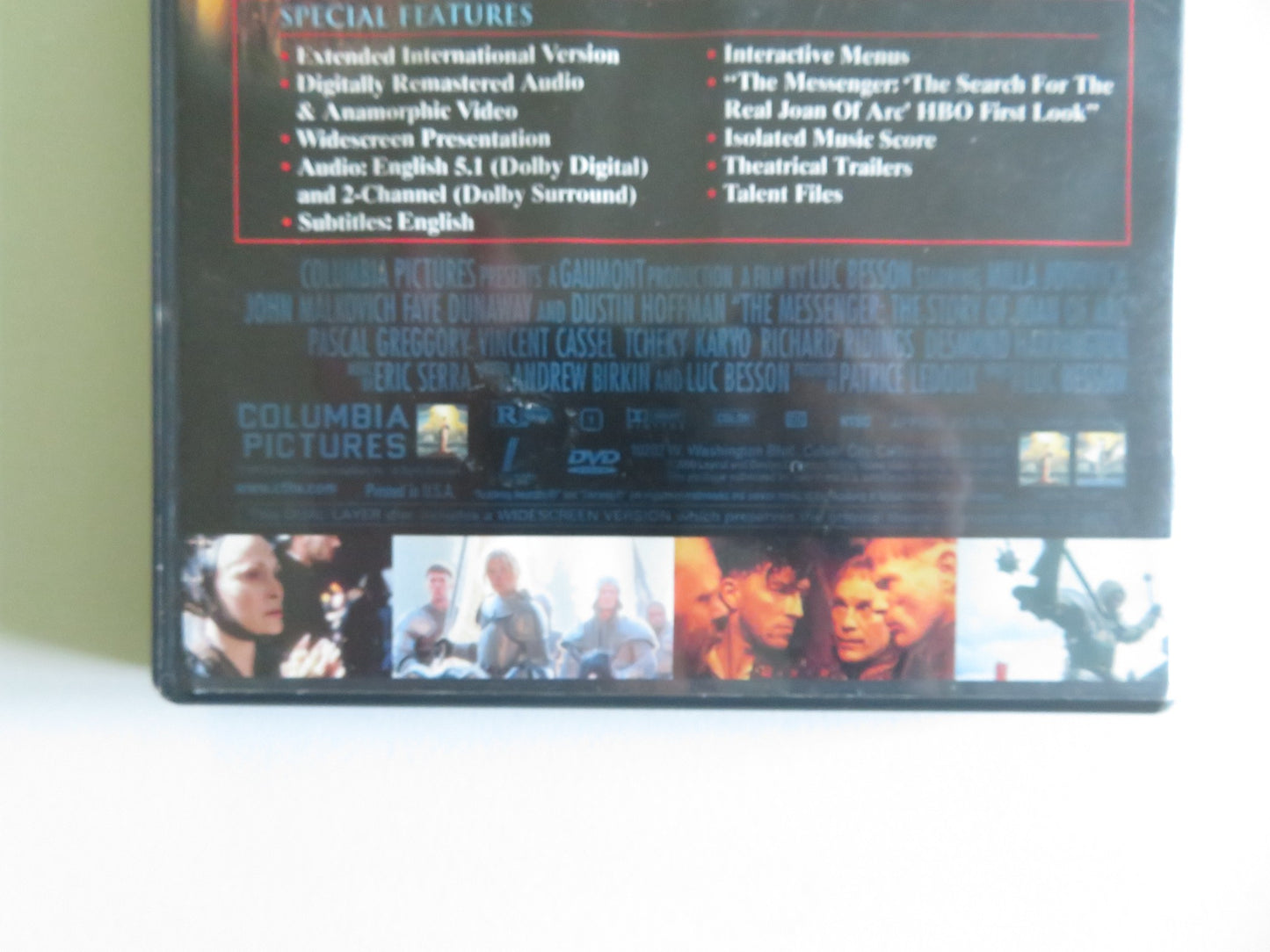 THE MESSENGER - THE STORY OF JOAN OF ARC (DVD) MILLA JOVOVICH 1999 REGION 1