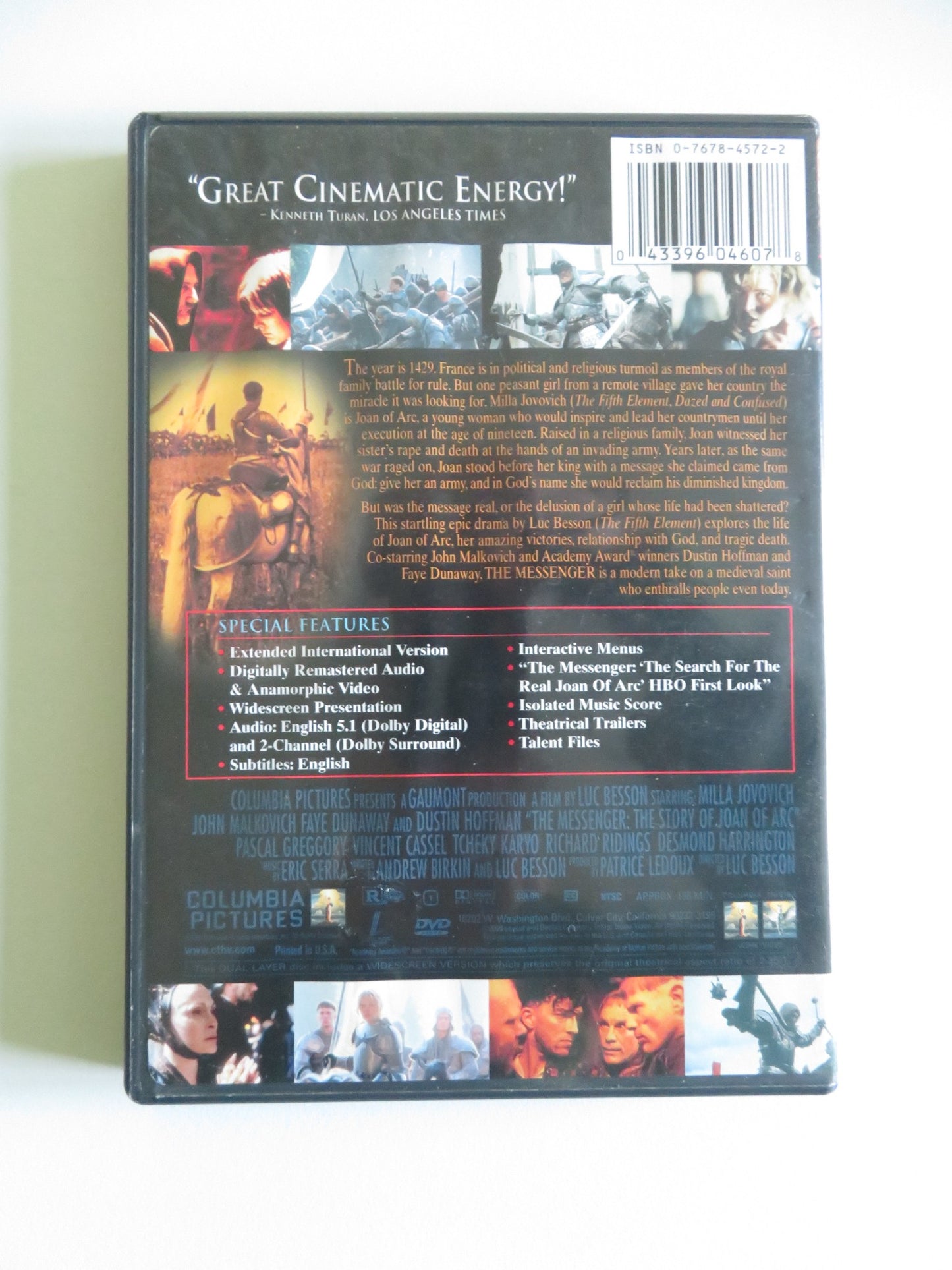 THE MESSENGER - THE STORY OF JOAN OF ARC (DVD) MILLA JOVOVICH 1999 REGION 1