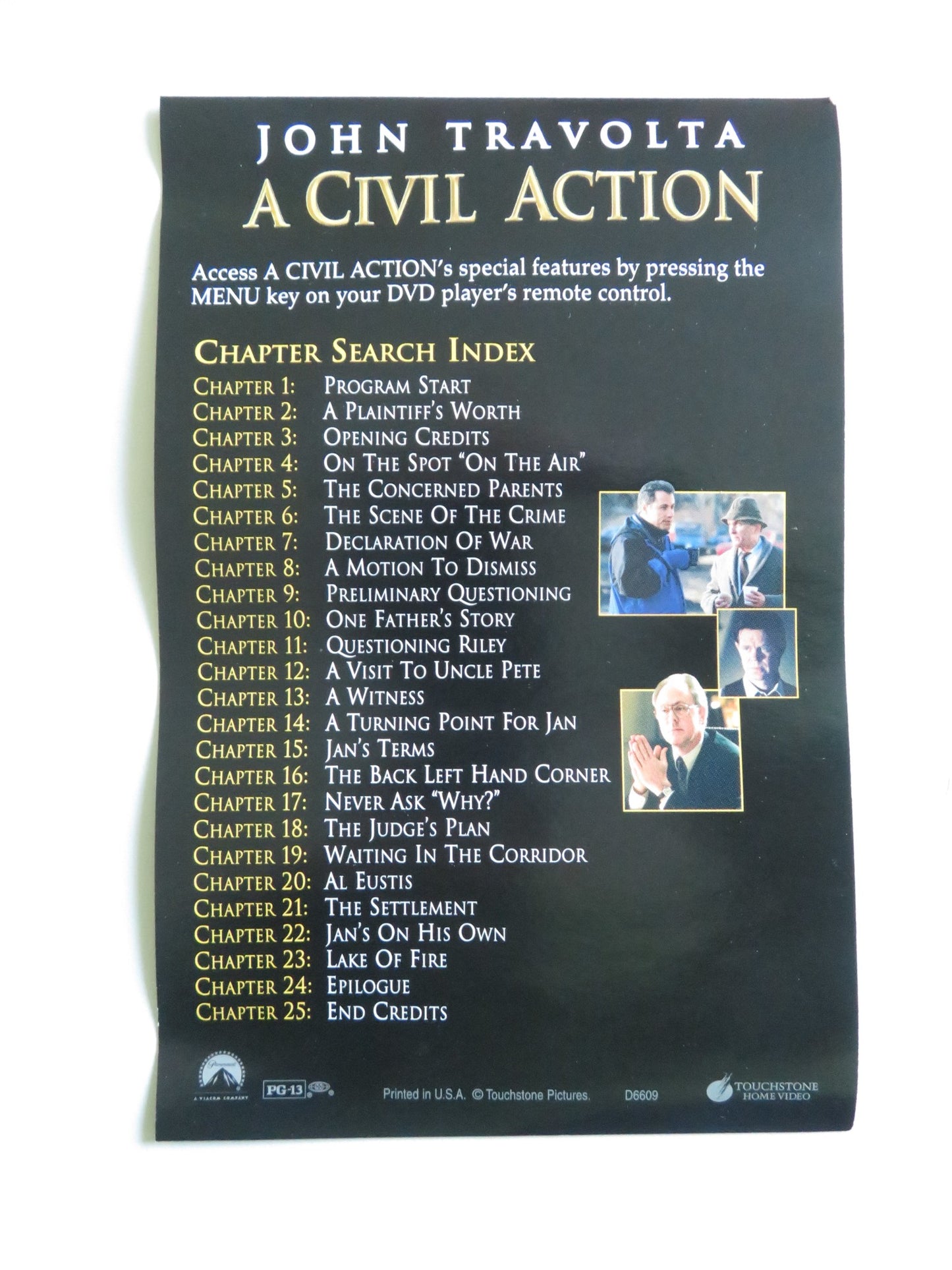 A CIVIL ACTION (DVD) JOHN TRAVOLTA ROBERT DUVALL 1998 REGION 1