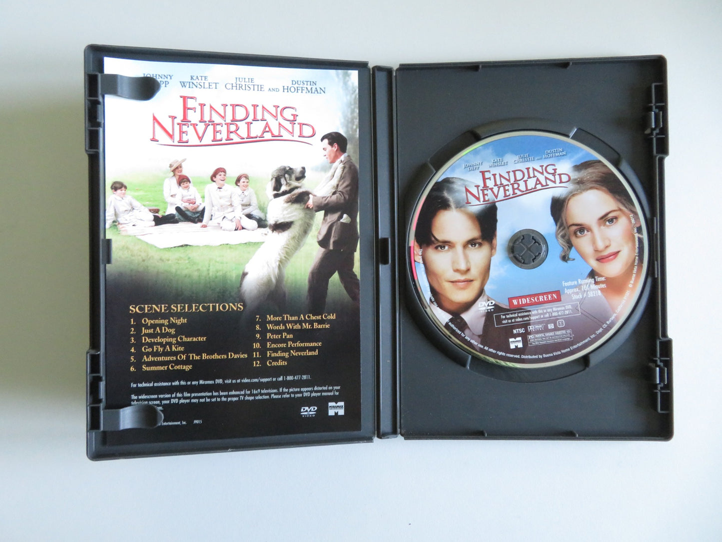 FINDING NEVERLAND (DVD) JOHNNY DEPP KATE WINSLET 2004 REGION 1