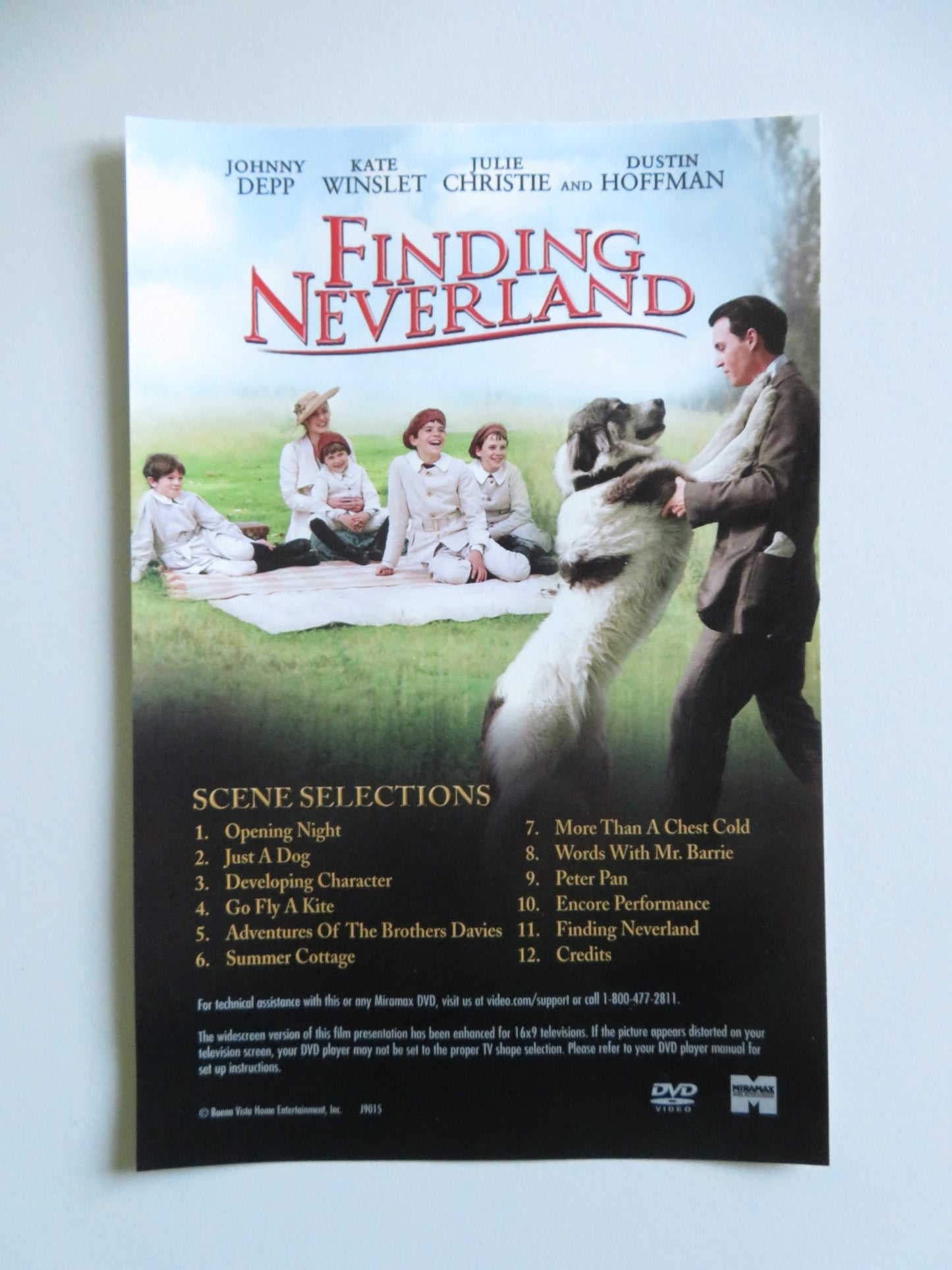 FINDING NEVERLAND (DVD) JOHNNY DEPP KATE WINSLET 2004 REGION 1