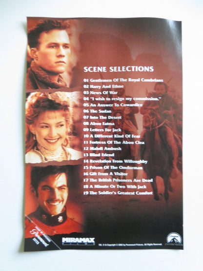 THE FOUR FEATHERS (DVD) HEATH LEDGER KATE HUDSON 2002 REGION 1