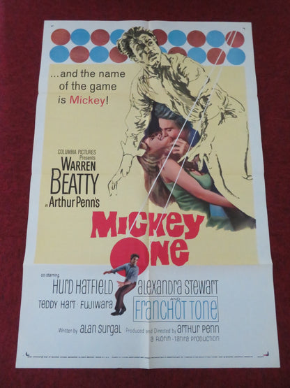 MICKEY ONE FOLDED US ONE SHEET POSTER WARREN BEATTY ALEXANDRA STEWART 1965 - Rendezvous Cinema