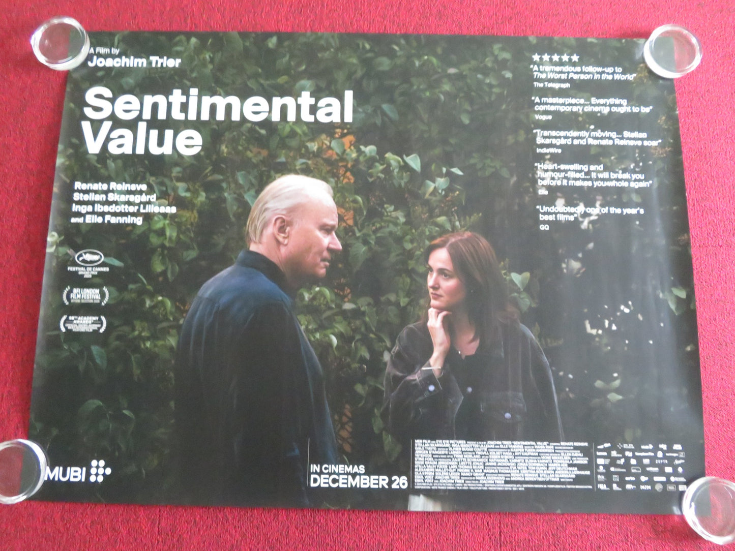 Sentimental Value UK Quad Rolled Poster Stellan Skarsgard Renate Reinsve 2025