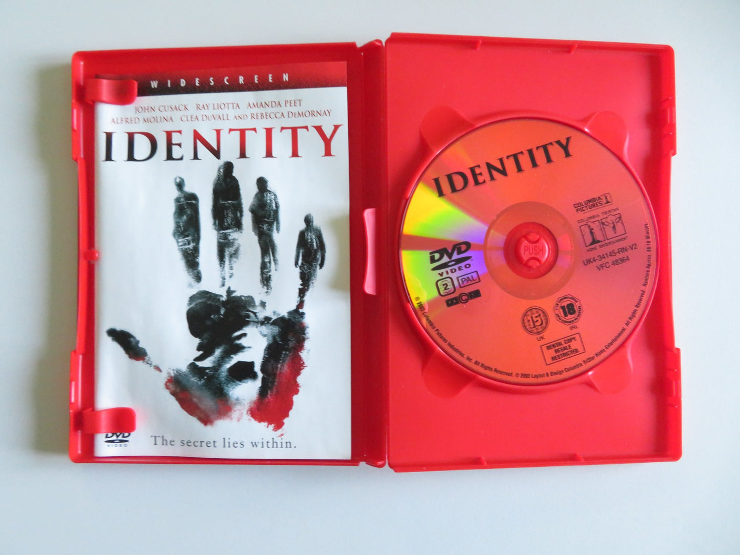 IDENTITY (DVD) JOHN CUSACK RAY LIOTTA 2003 REGION 2