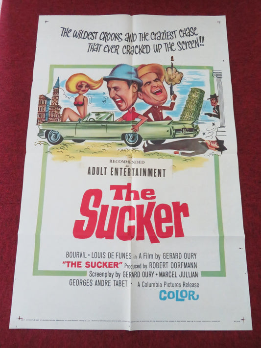 THE SUCKER FOLDED US ONE SHEET POSTER BOURVIL LOUSI DE FUNES 1965 - Rendezvous Cinema