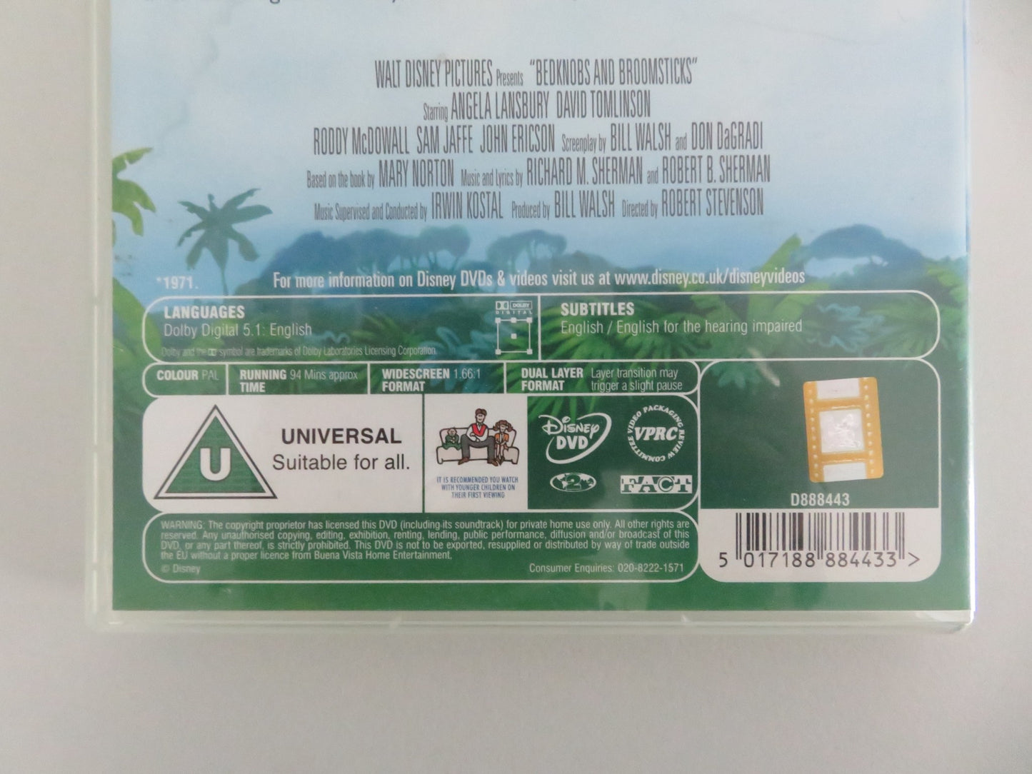 Bedknobs and Broomsticks - B (DVD) Disney Angela Lansbury 1971 Region 2