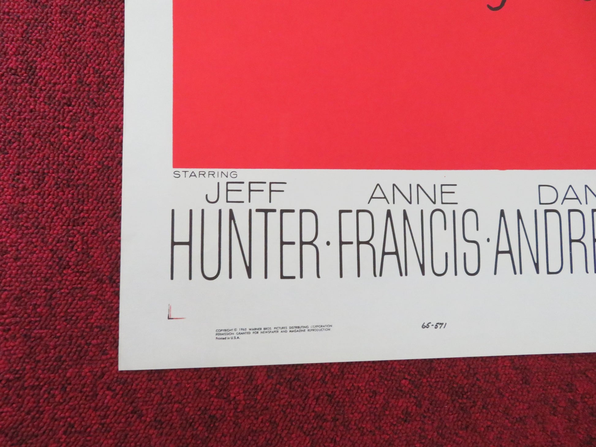 BRAINSTORM FOLDED US ONE SHEET POSTER JEFFY HUNTER ANNE FRANCIS 1965 - Rendezvous Cinema