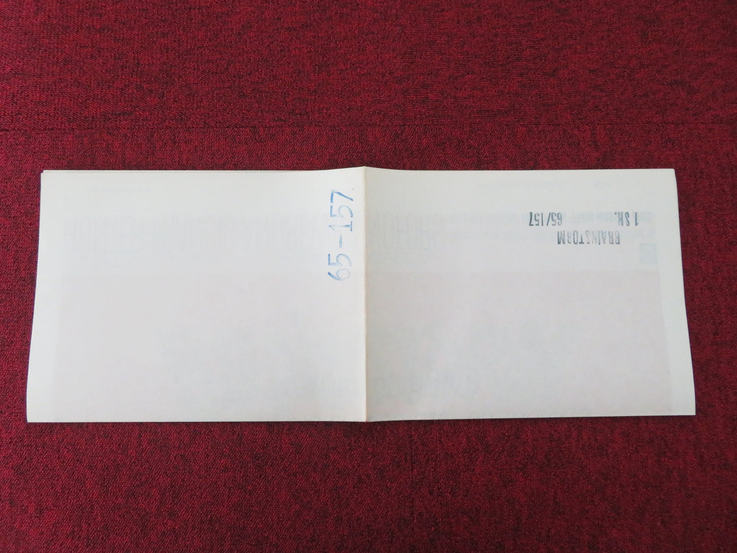 BRAINSTORM FOLDED US ONE SHEET POSTER JEFFY HUNTER ANNE FRANCIS 1965 - Rendezvous Cinema