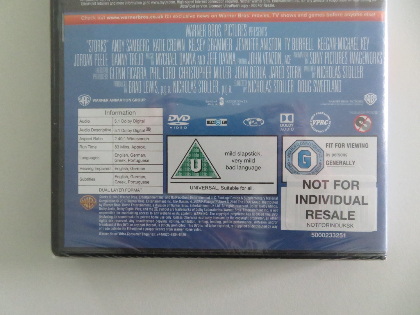 Storks (DVD) Kelsey Grammer Jennifer Aniston 2016 Region 2