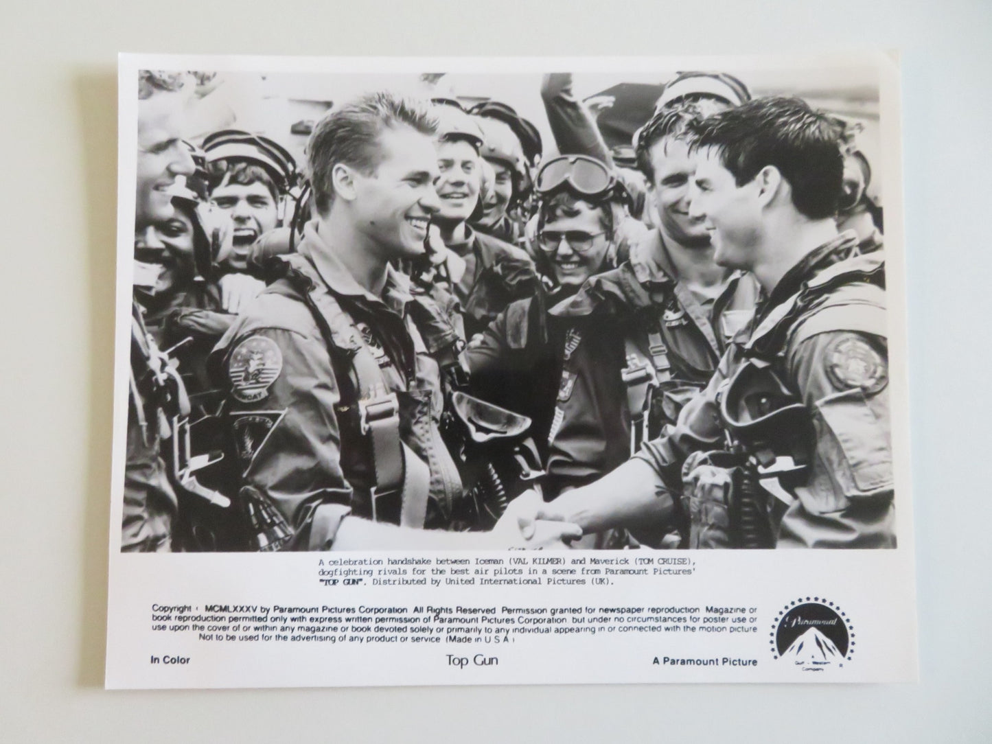 TOP GUN MOVIE STILL PHOTO LOT OF 4 TOM CRUISE KELLY MCGILLIS VAL KILMER 1986