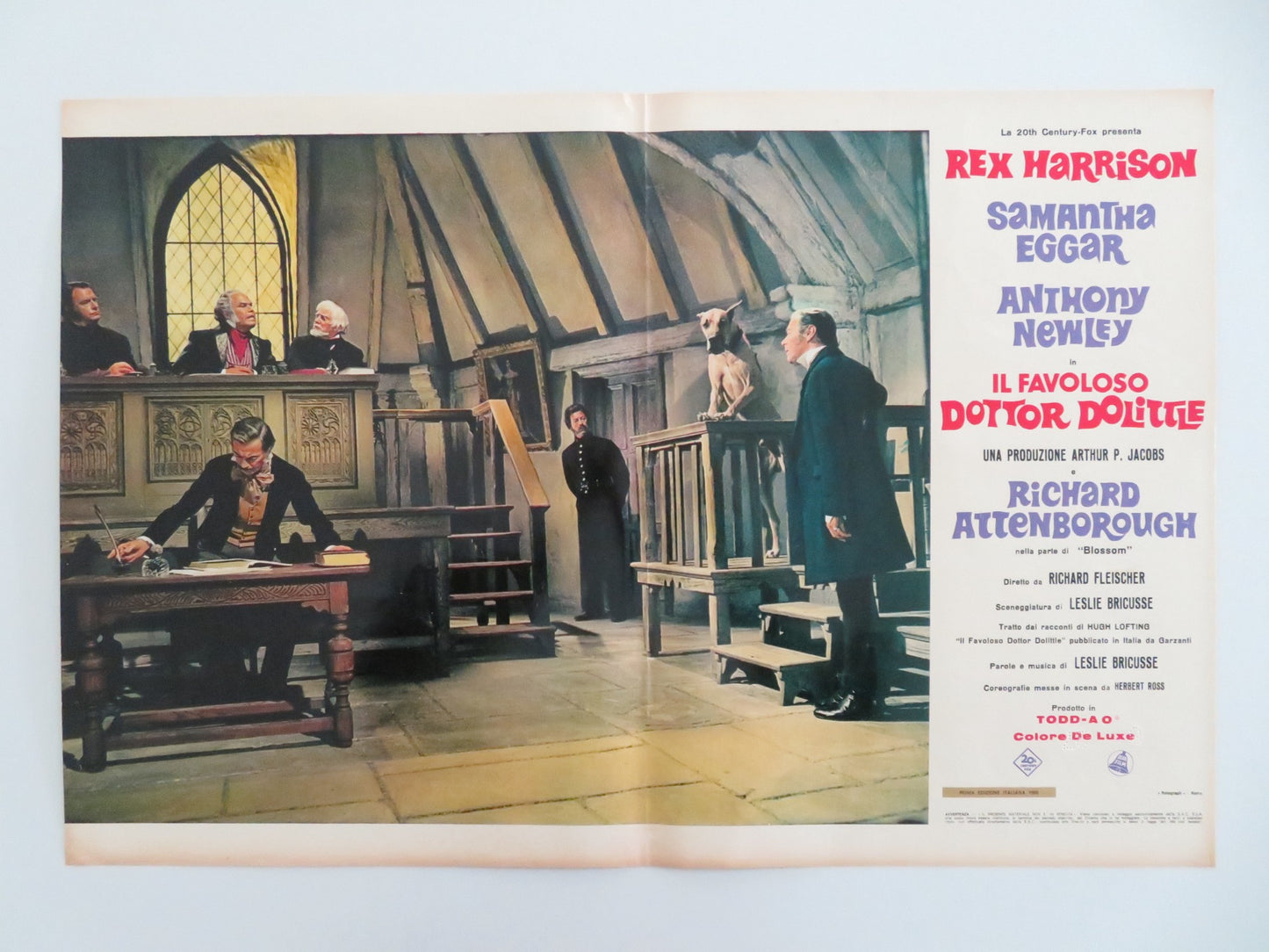 DOCTOR DOLITTLE - J ITALIAN FOTOBUSTA POSTER REX HARRISON ATTENBOROUGH 1968 - Rendezvous Cinema