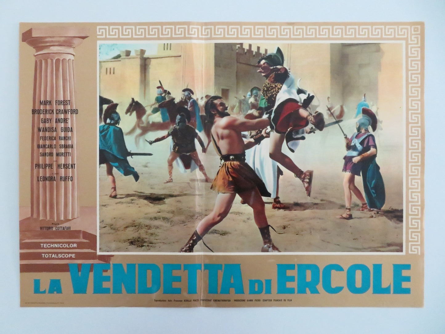 GOLIATH AND THE DRAGON - C ITALIAN FOTOBUSTA POSTER MARK FOREST CRAWFORD 1961 - Rendezvous Cinema