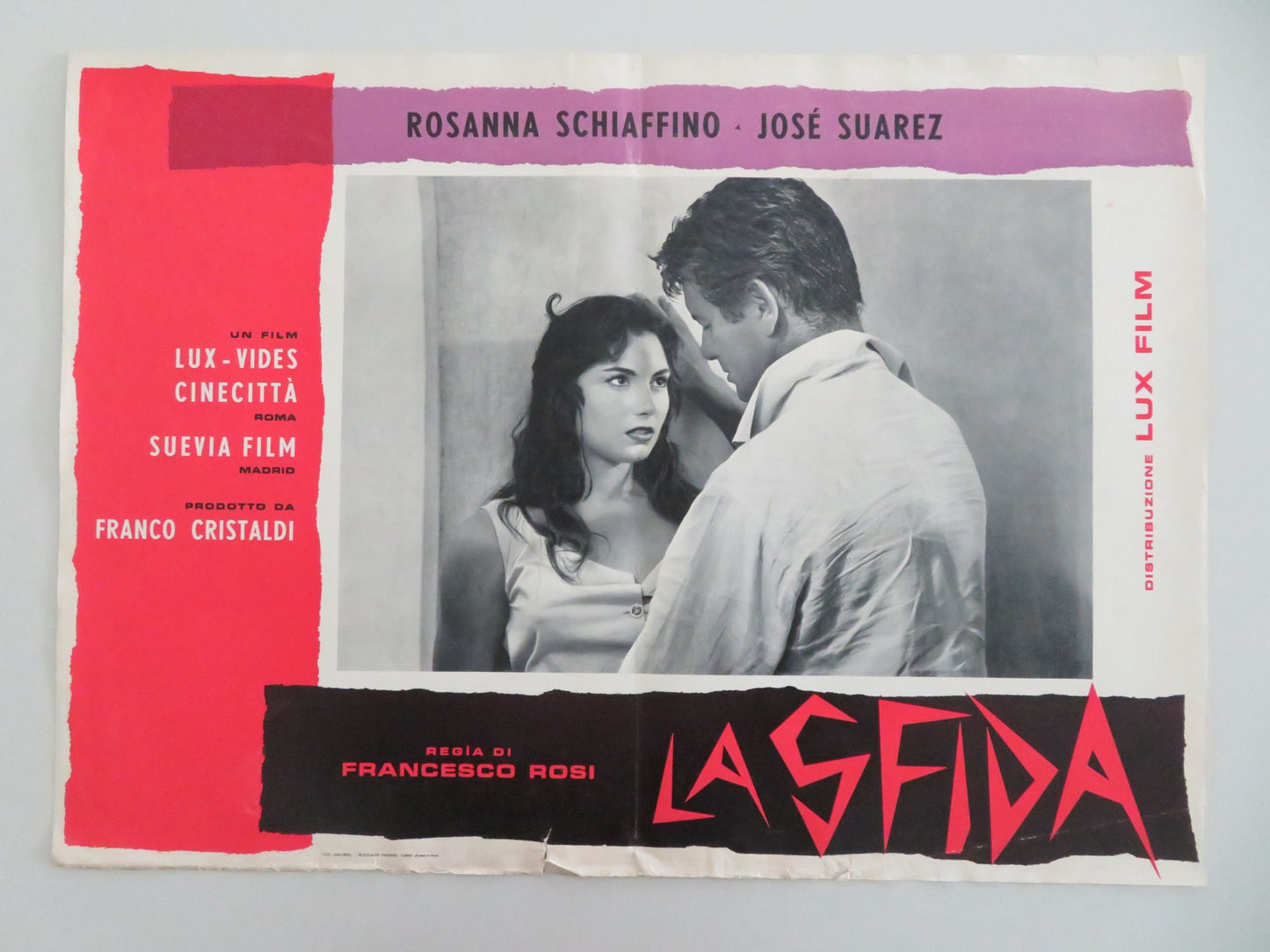 THE CHALLENGE - B ITALIAN FOTOBUSTA POSTER ROSANNA SCHIAFFINO JOSE SUAREZ 1958 - Rendezvous Cinema