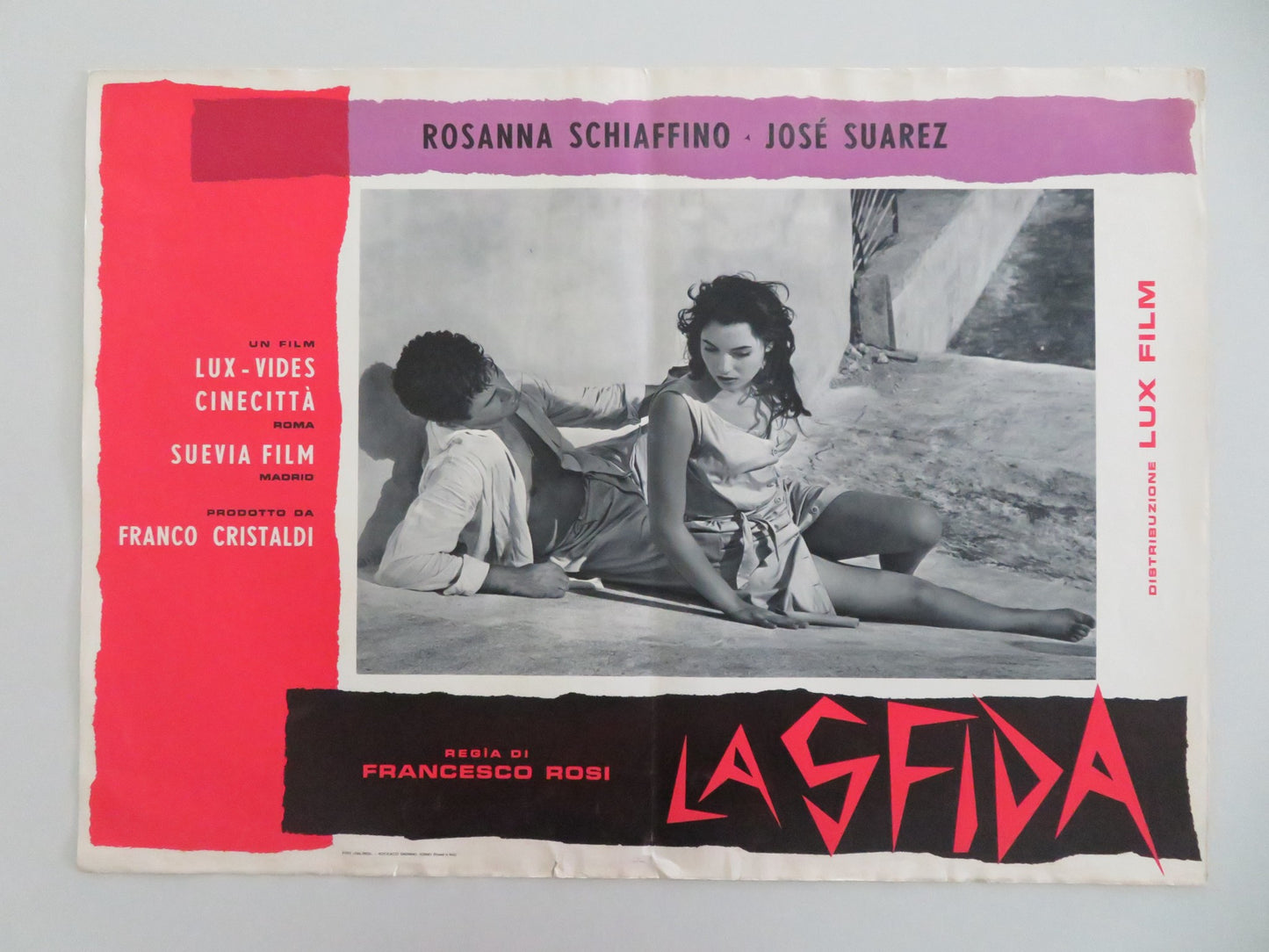 THE CHALLENGE - D ITALIAN FOTOBUSTA POSTER ROSANNA SCHIAFFINO JOSE SUAREZ 1958 - Rendezvous Cinema