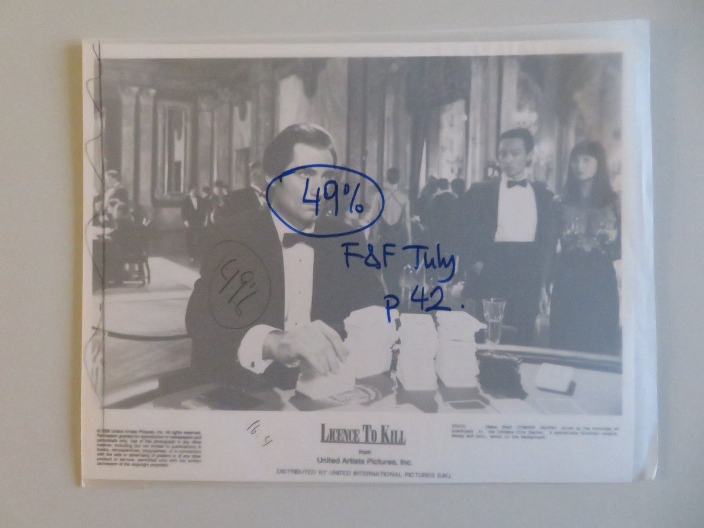 LICENCE TO KILL MOVIE STILL PHOTO LOT OF 6 JAMES BOND 007 TIMOTHY DALTON 1989