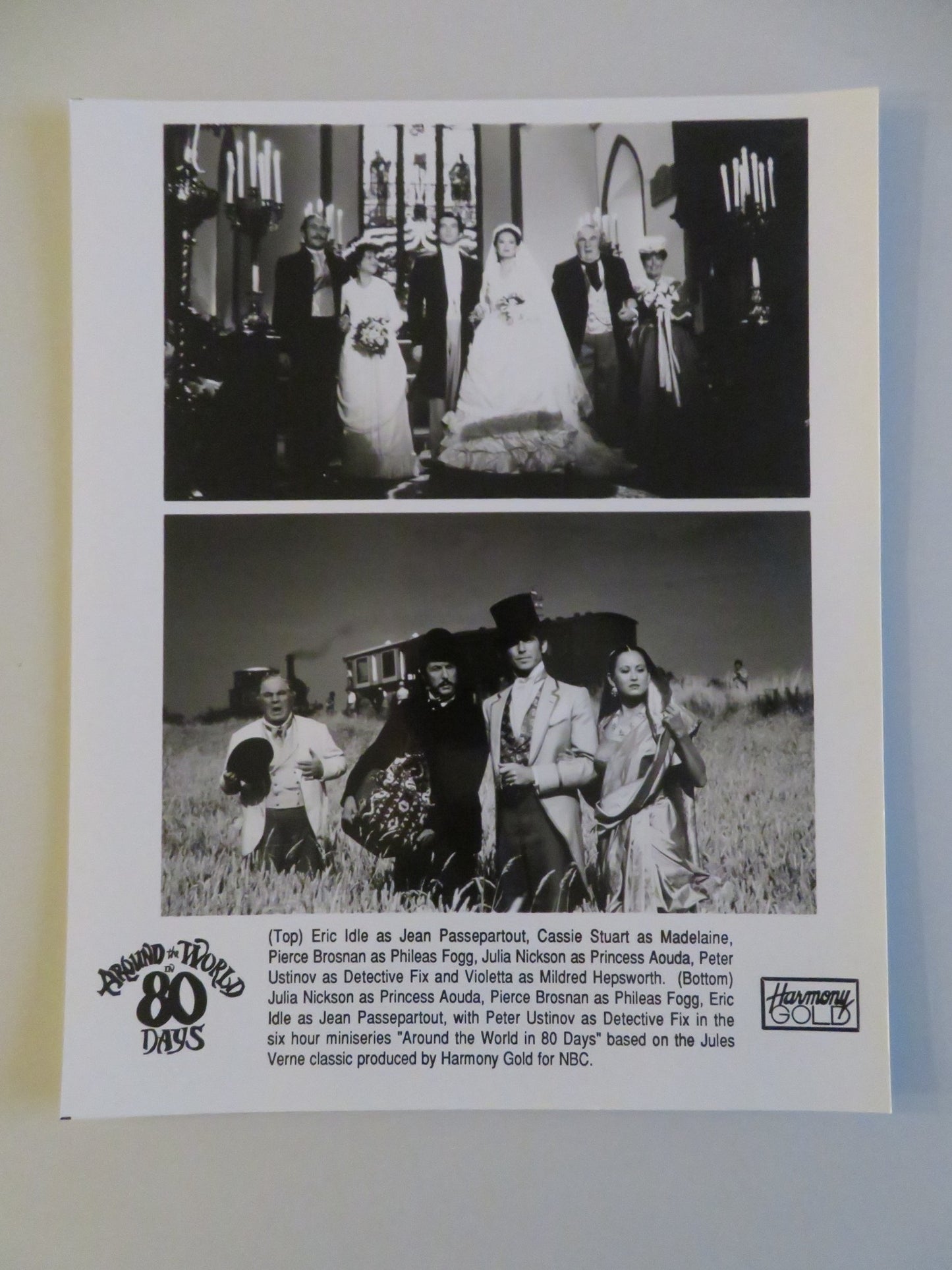 AROUND THE WORLD IN 80 DAYS MOVIE STILL PHOTO LOT OF 2 PIERCE BROSNAN 1989