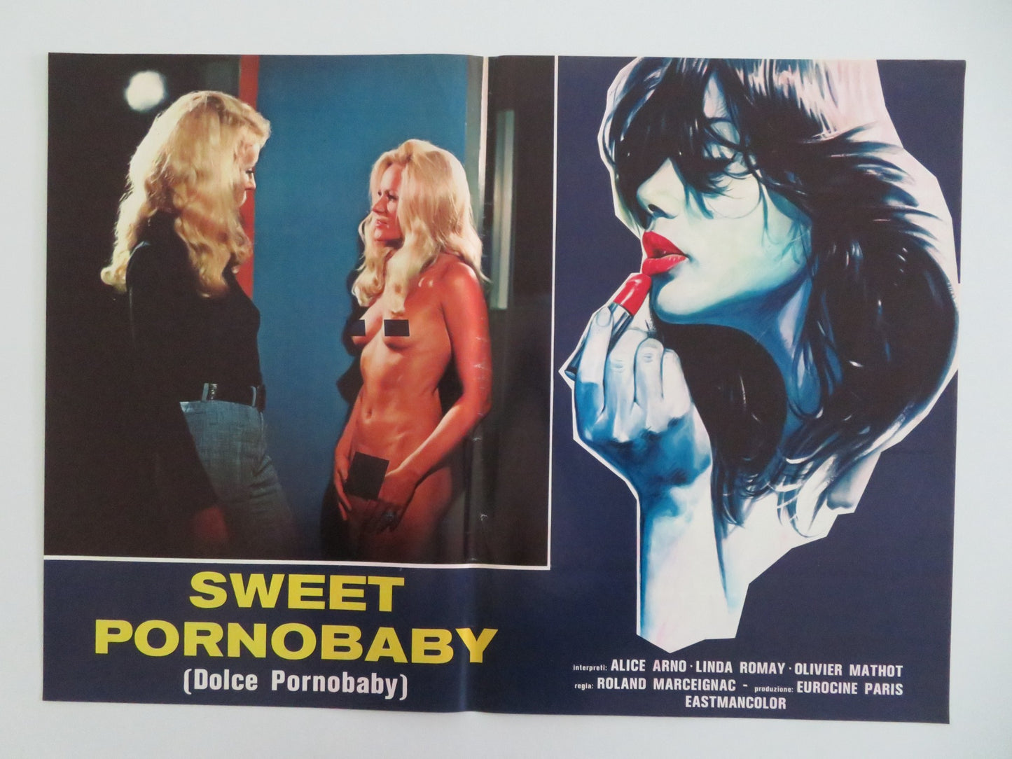 KISS ME KILLER - F ITALIAN FOTOBUSTA POSTER ALICE ARNO LINA ROMAY 1977 - Rendezvous Cinema