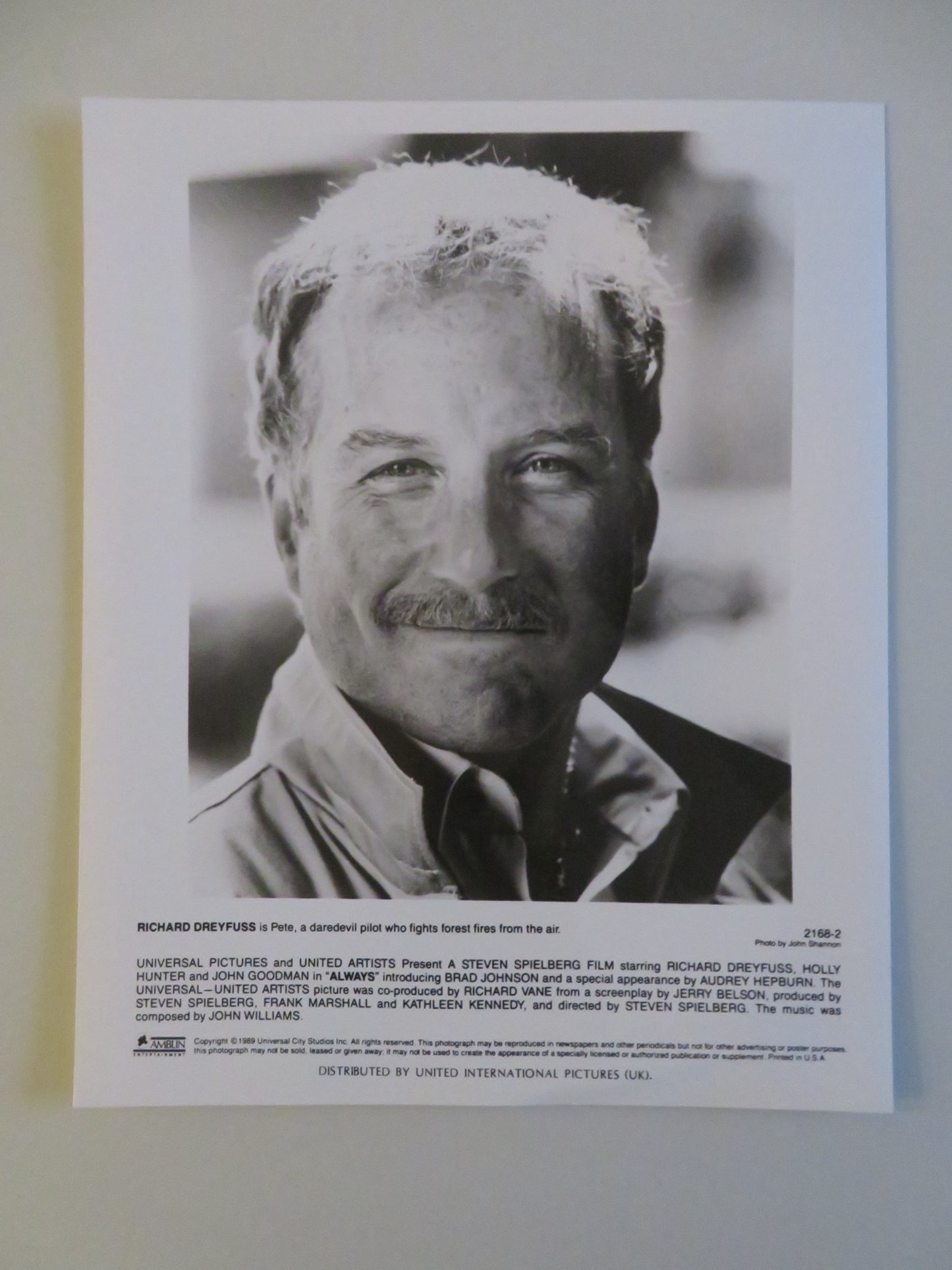 ALWAYS MOVIE STILL PHOTO LOT OF 5 RICHARD DREYFUSS HOLLY HUNTER 1989