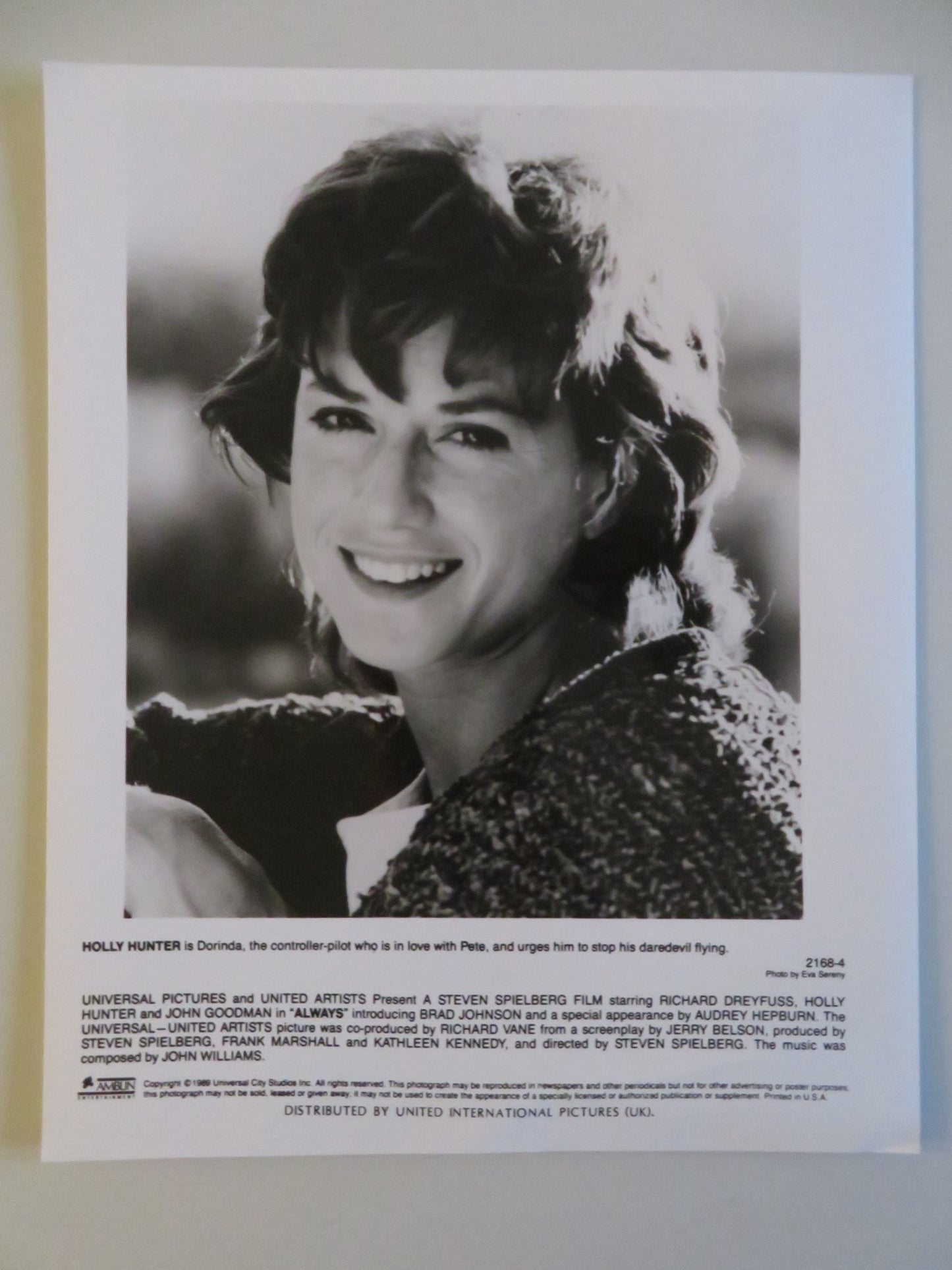 ALWAYS MOVIE STILL PHOTO LOT OF 5 RICHARD DREYFUSS HOLLY HUNTER 1989