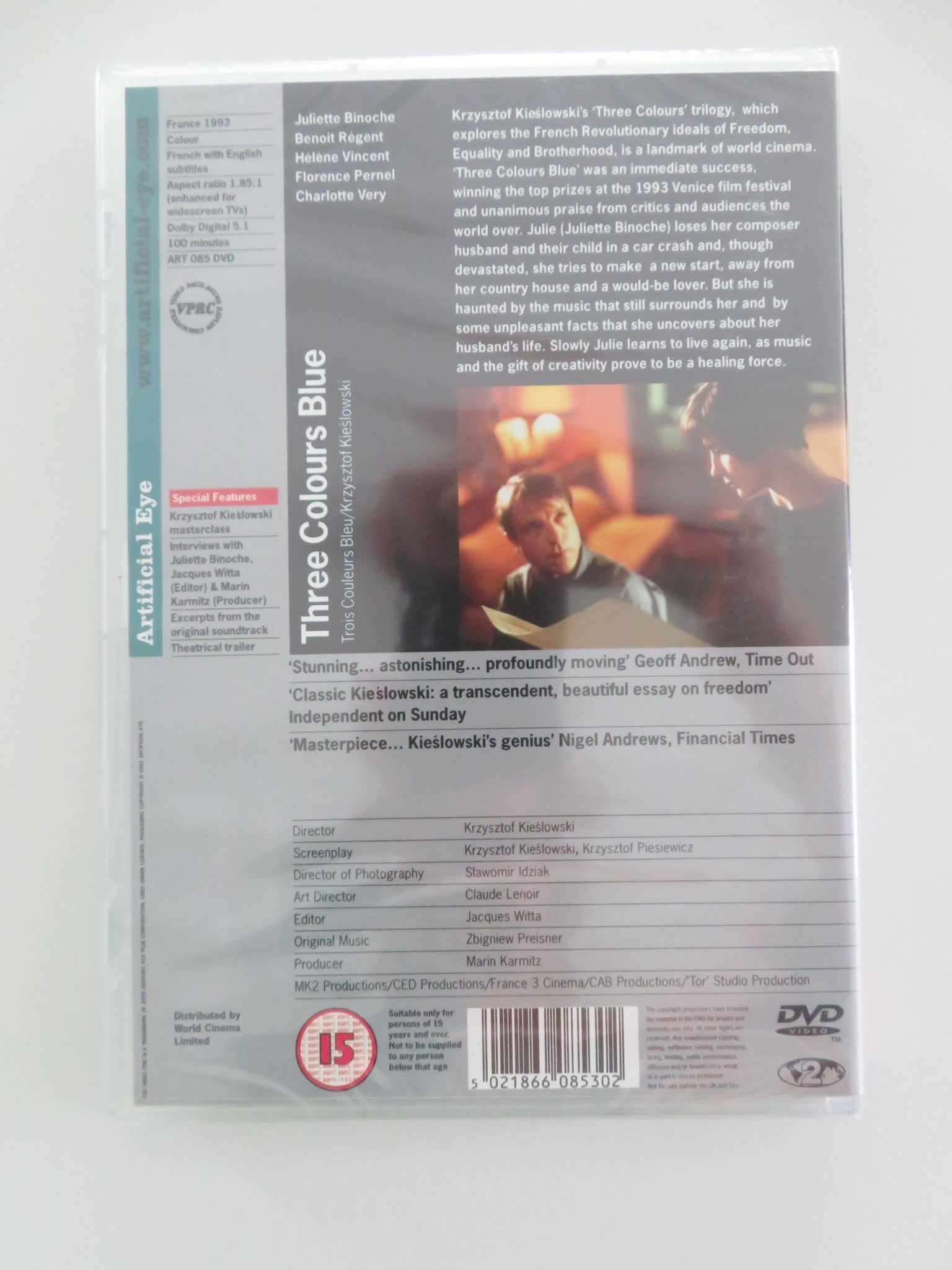 THREE COLOURS BLUE (DVD) JULIETTE BINOCHE BENOIT REGENT 1993 REGION 2 - Rendezvous Cinema