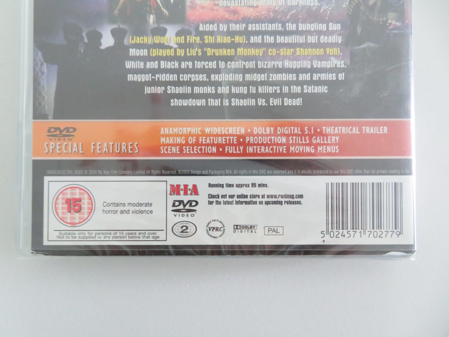SHAOLIN VS EVILDEAD (DVD) CHIA-HUI LIU LOUIS FAN 2004 REGION 2